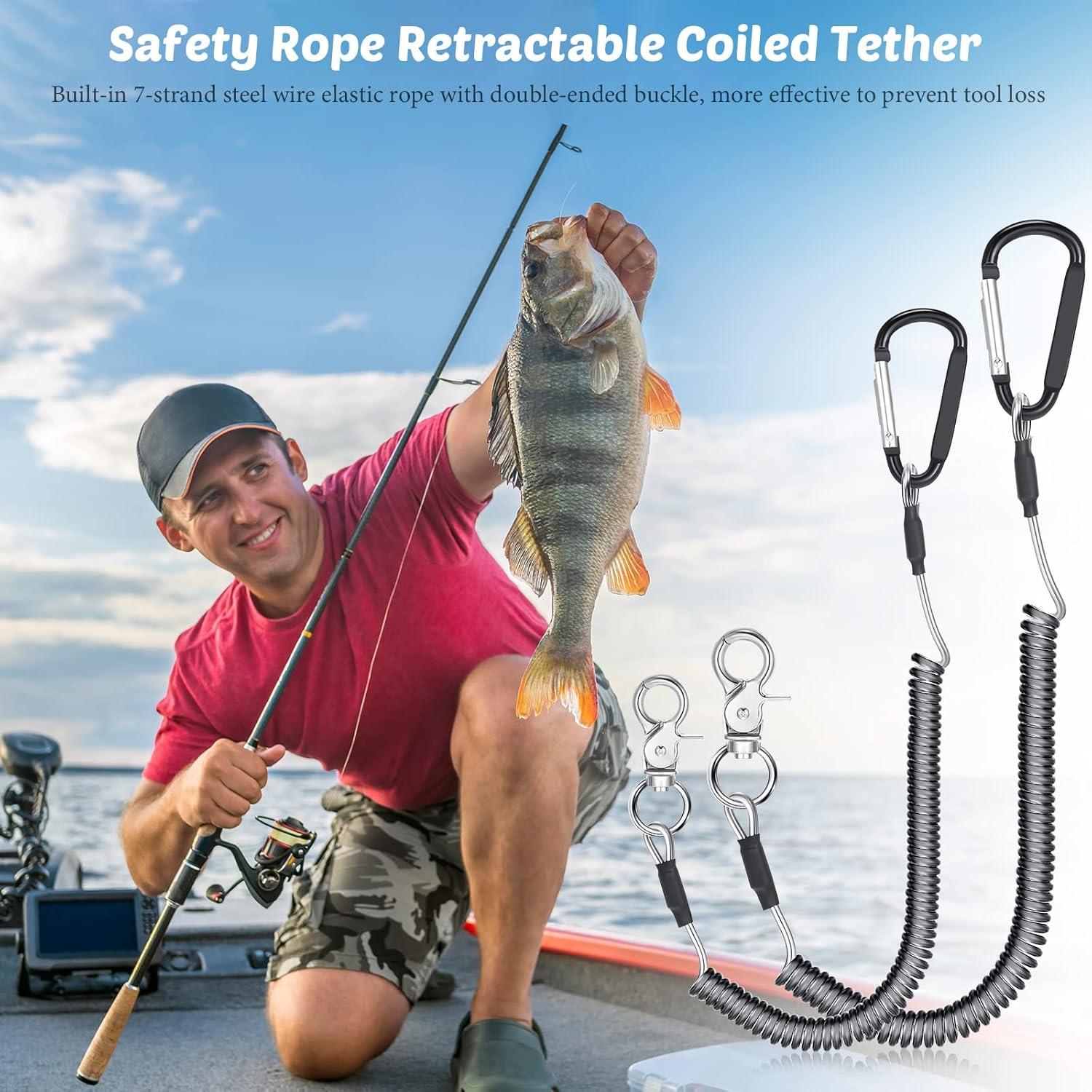 Paquete de 6 Lanyards de Pesca Woanger con Clips de Aluminio