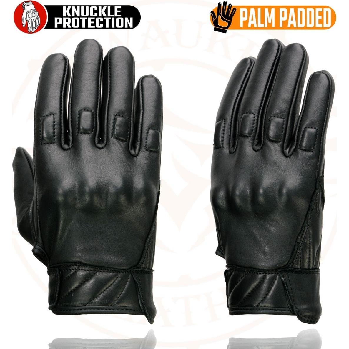 Guantes de Moto Milwaukee Leather MG7521 Cuero Negro Acolchados