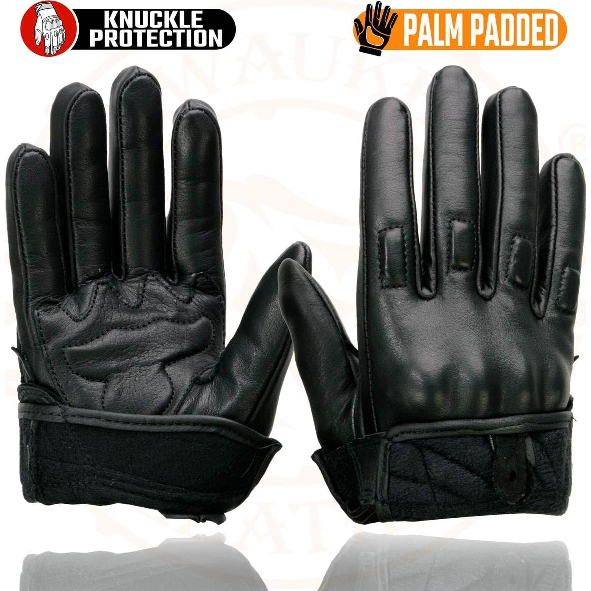 Guantes de Moto Milwaukee Leather MG7521 Cuero Negro Acolchados