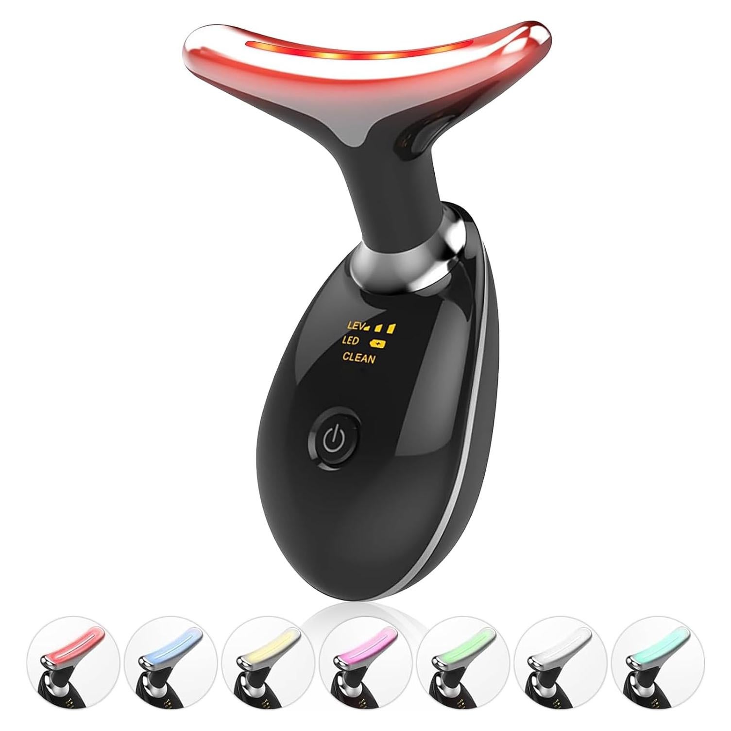 Masajeador Facial Portátil Li-Tek LED 7 Colores Cuidado Piel