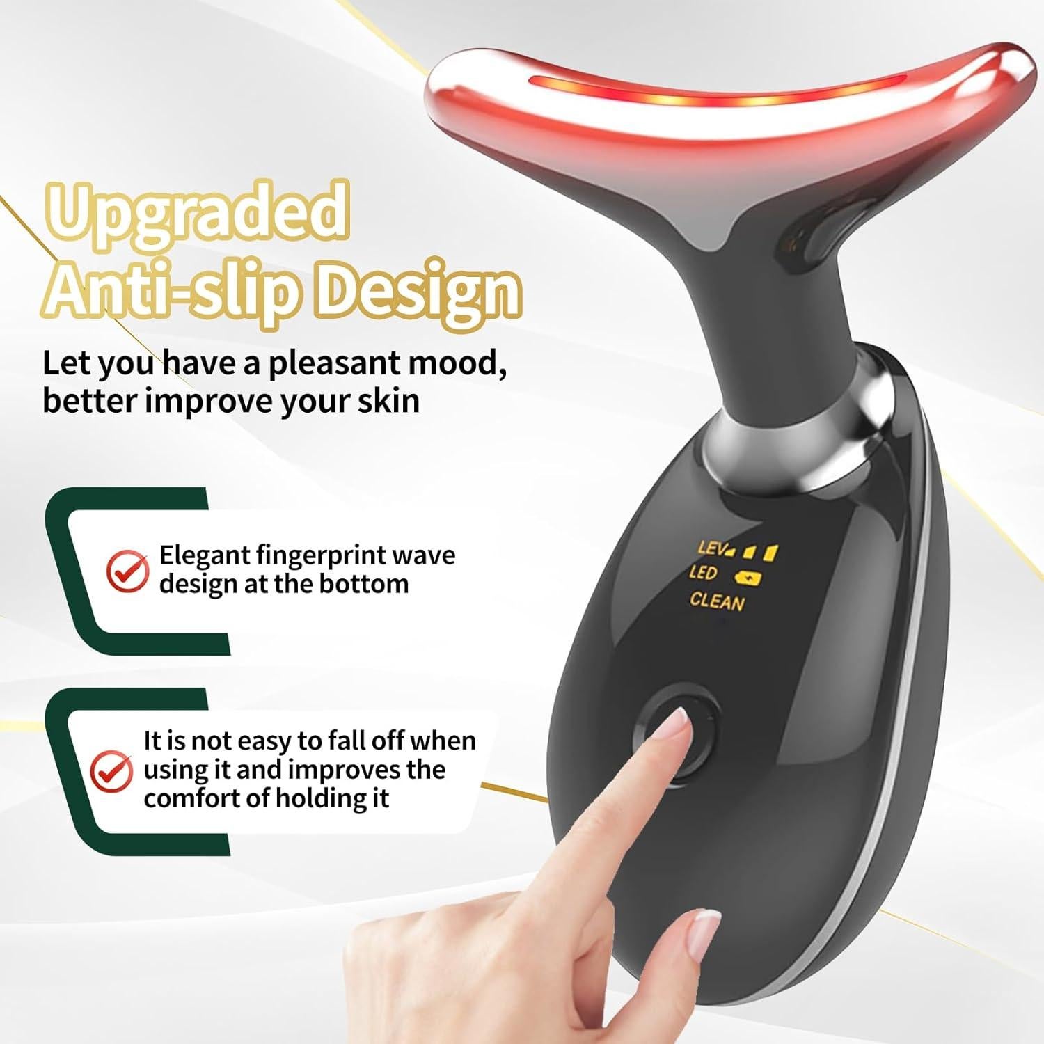 Masajeador Facial Portátil Li-Tek LED 7 Colores Cuidado Piel