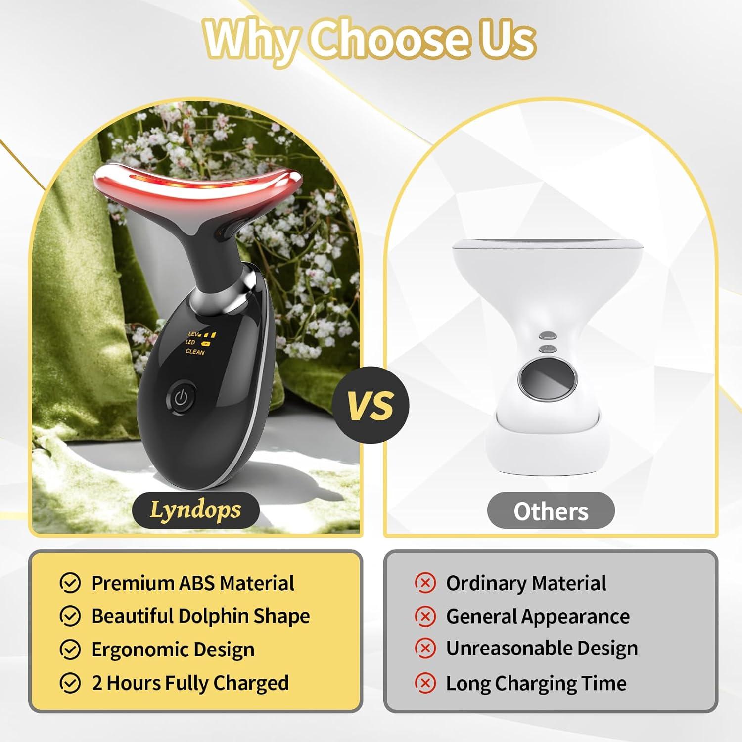 Masajeador Facial Portátil Li-Tek LED 7 Colores Cuidado Piel