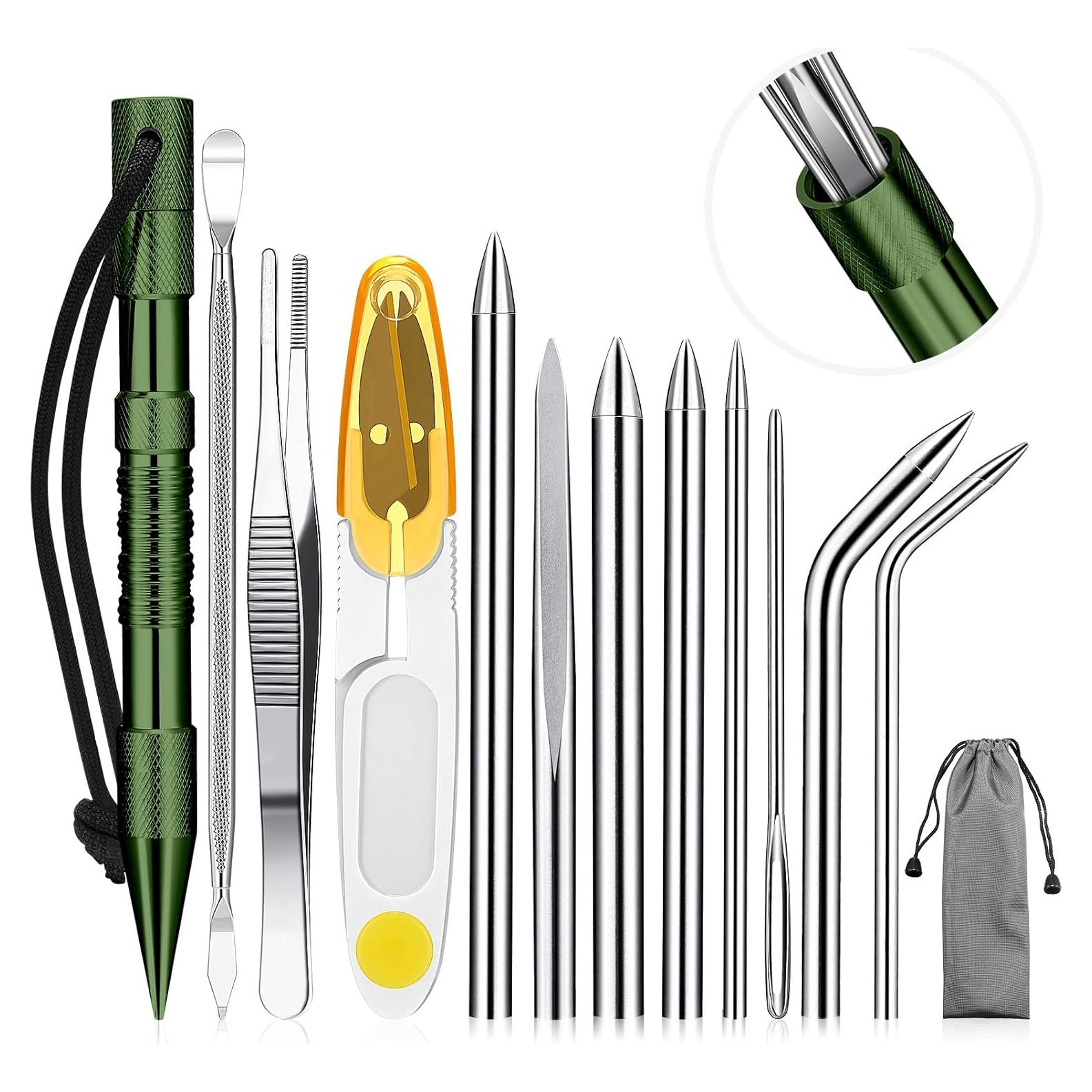 Set de Herramientas de Nudos Ferraycle 12 Pcs Paracord Verde