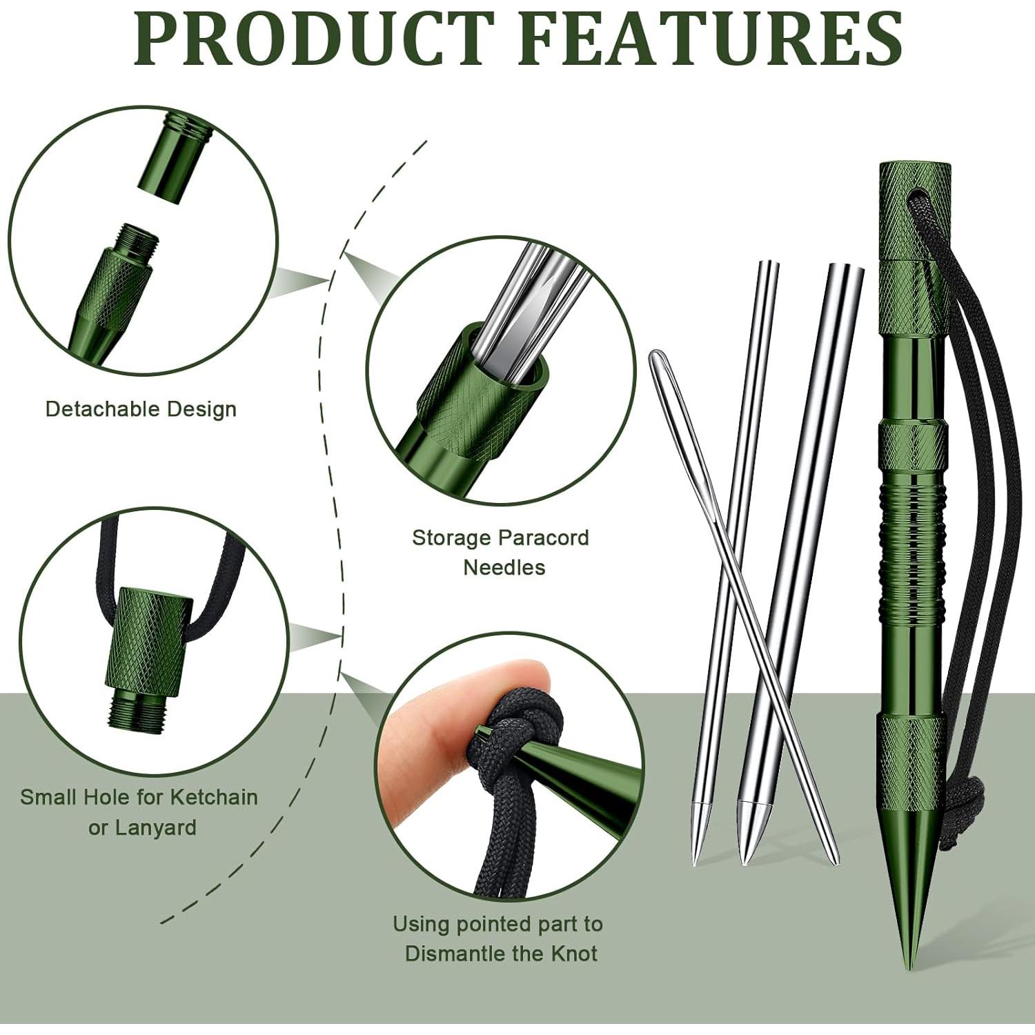 Set de Herramientas de Nudos Ferraycle 12 Pcs Paracord Verde