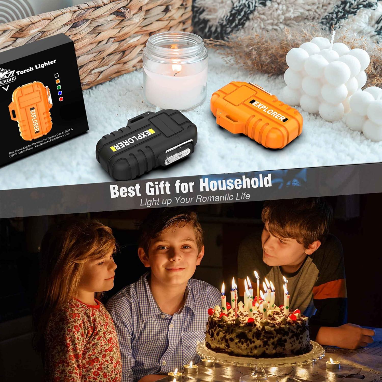 Encendedor Butano Recargable Jaerdhs Negro a Prueba de Viento