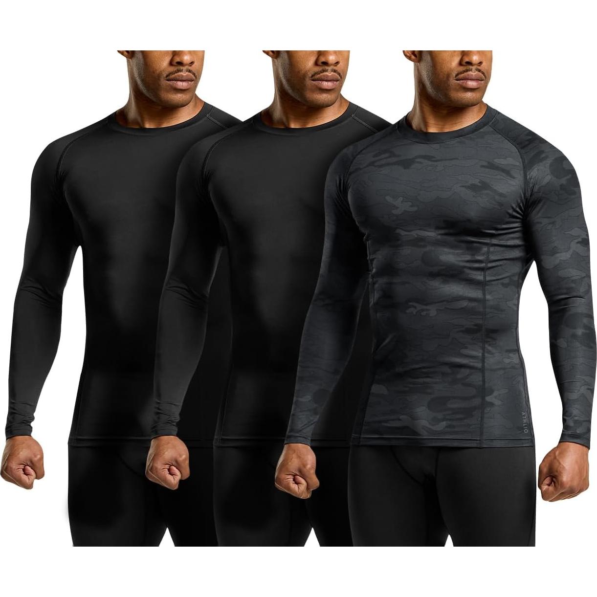 Camiseta de Compresión ATHLIO Manga Larga UPF 50+ Hombre