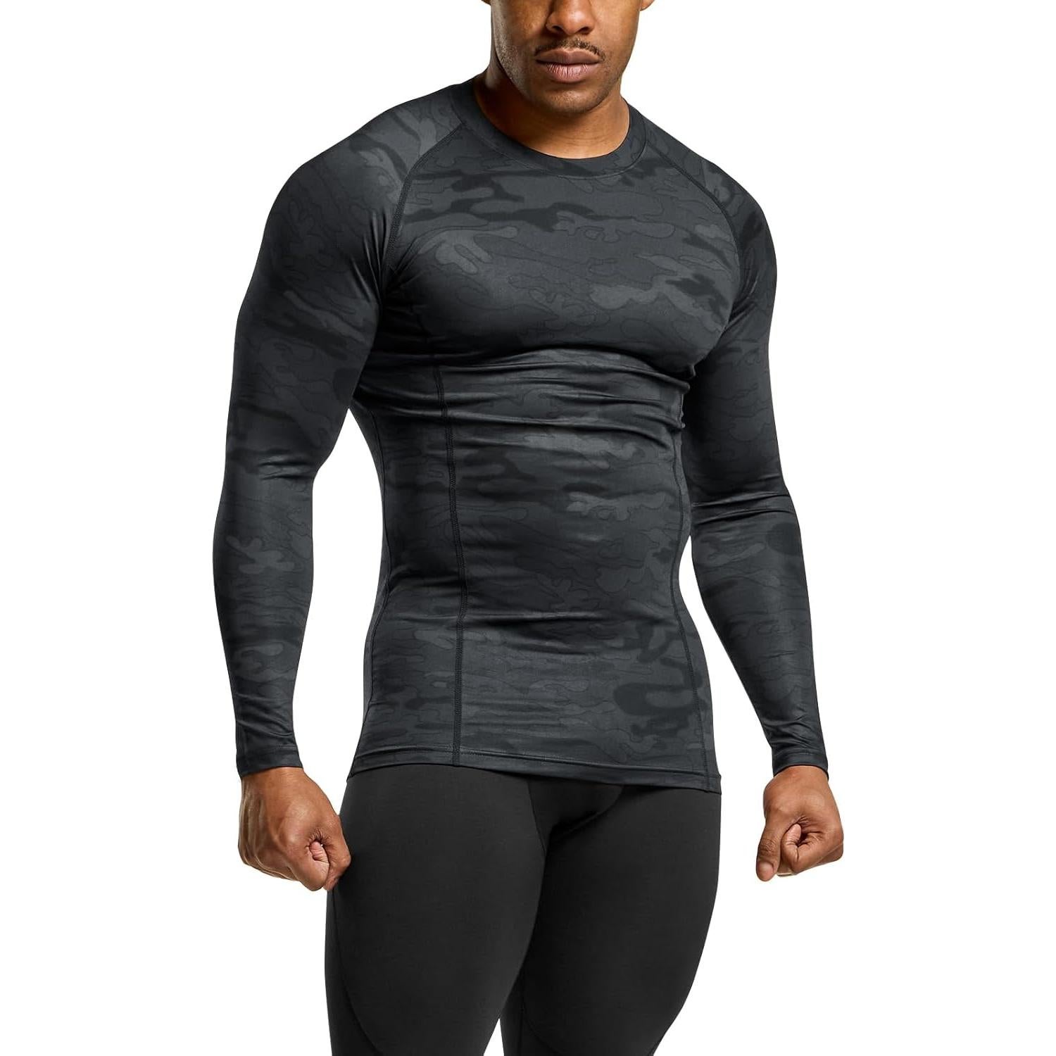 Camiseta de Compresión ATHLIO Manga Larga UPF 50+ Hombre