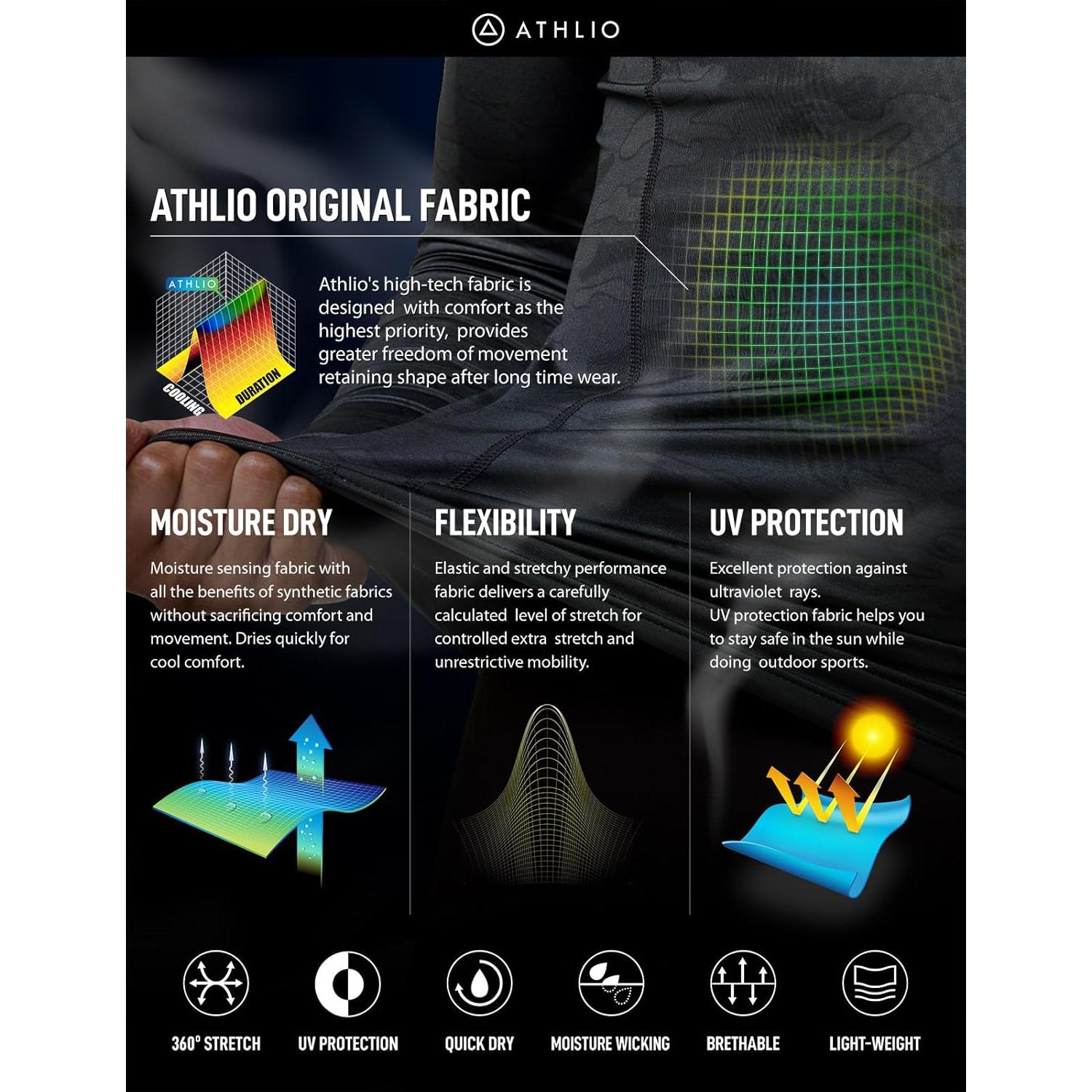 Camiseta de Compresión ATHLIO Manga Larga UPF 50+ Hombre