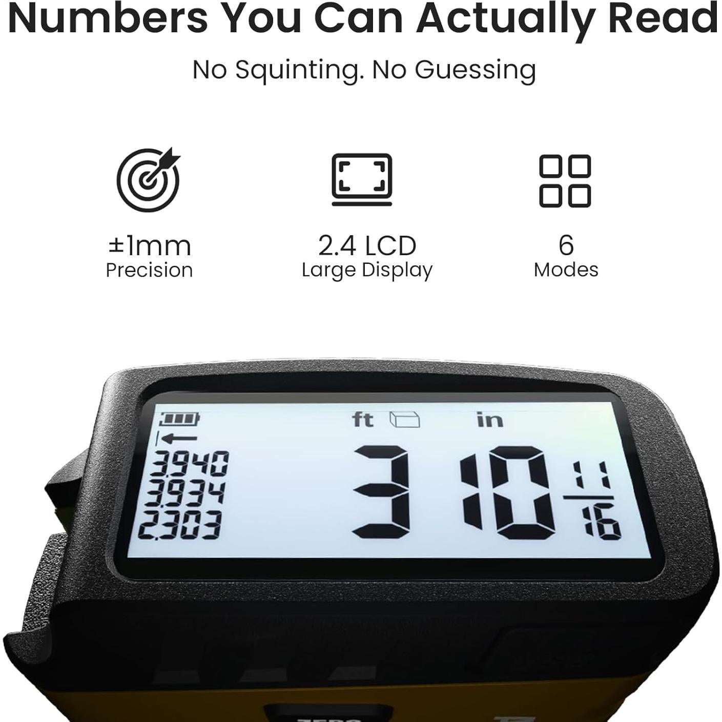 Cinta Métrica Digital ACPOTEL DT20 5m Amarillo, 6 Unidades