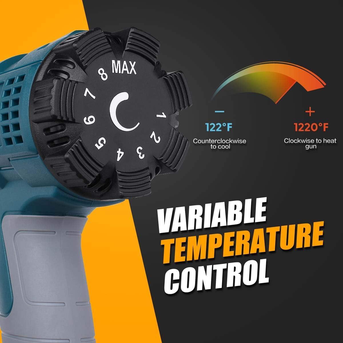 Pistola de Calor 2000W XPEOO con 5 Boquillas y Temperatura Ajustable