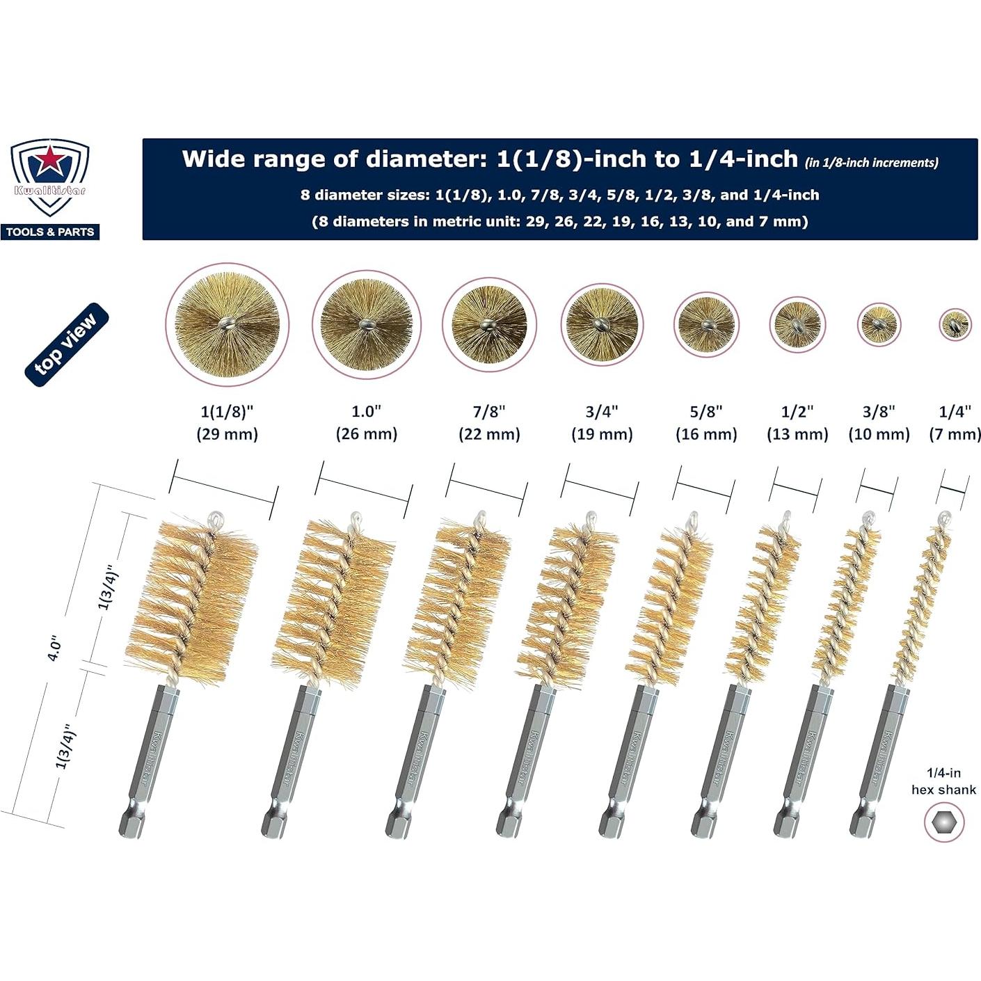 Juego de cepillos de perforación Kwalitistar 8 tamaños latón