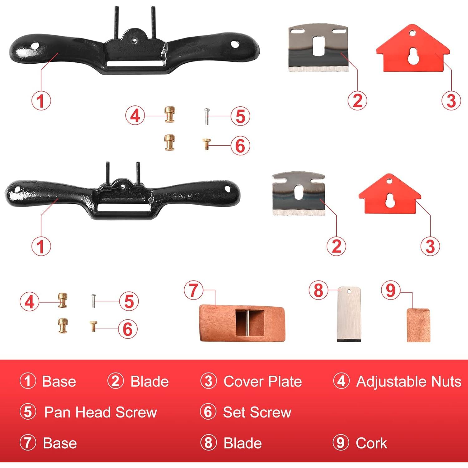 Juego de Cuchillas de Carpintería Klmnduo 5 Piezas Ajustables