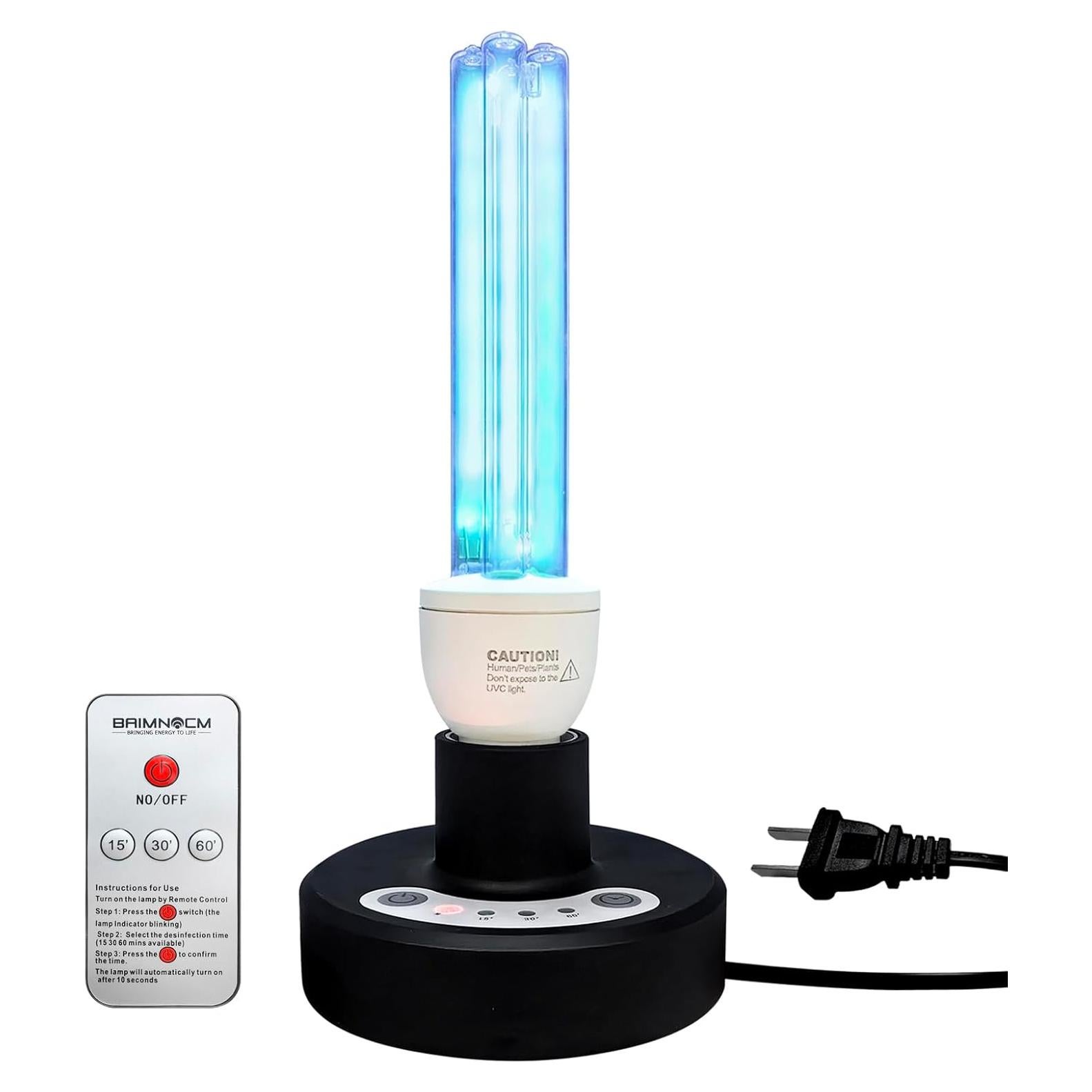 BAIMNOCM UV Light Sanitizer, UVC Disinfection Lamp with E26 Base and Remote Control, UV-C Light Bulb 25 Watts Indoor Use, 1 Count