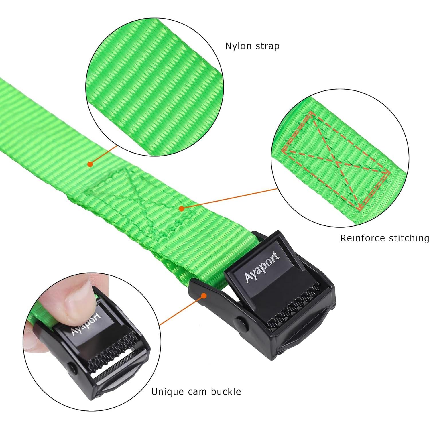 Correas de Amarre Ayaport 4ft Verde con Hebillas Ajustables