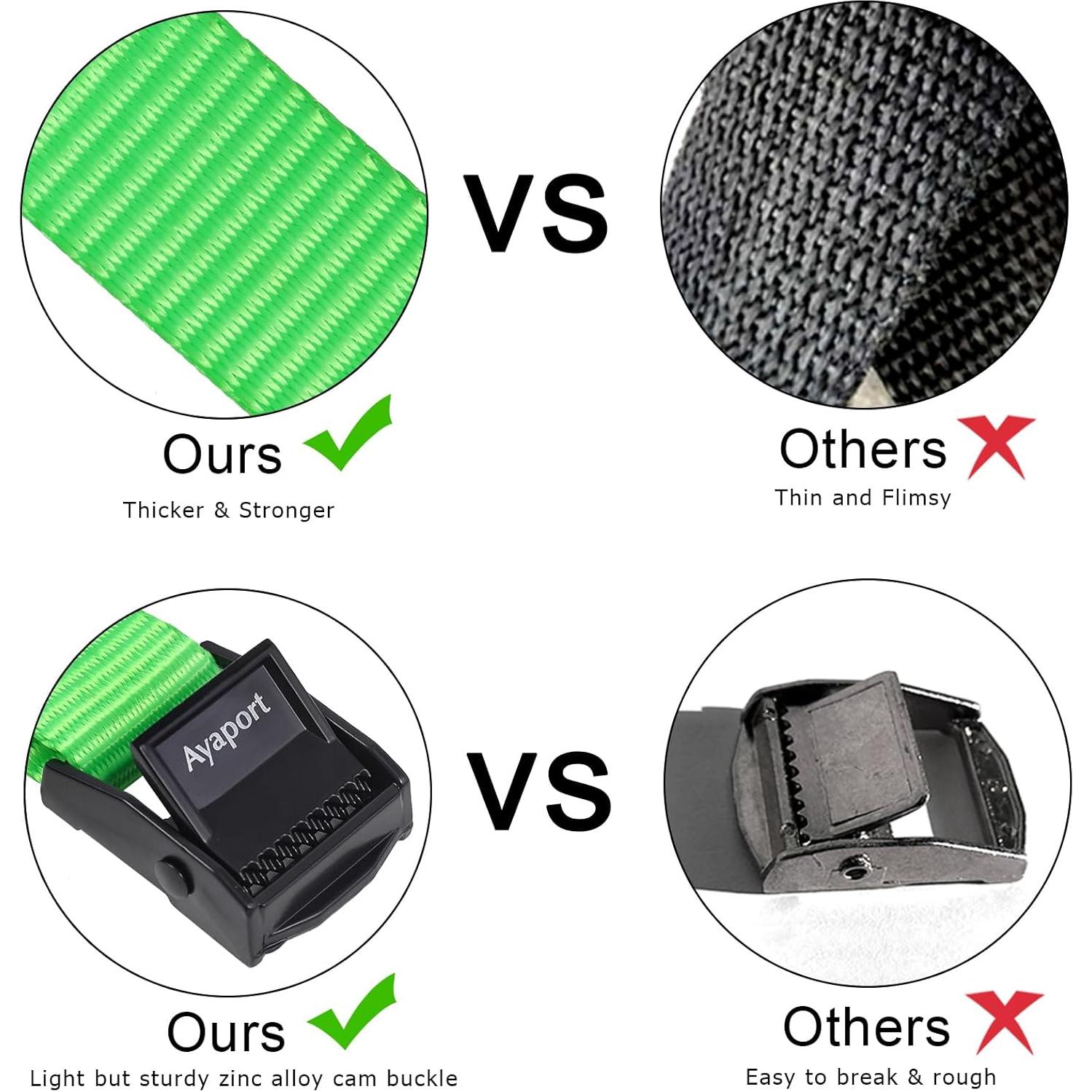 Correas de Amarre Ayaport 4ft Verde con Hebillas Ajustables