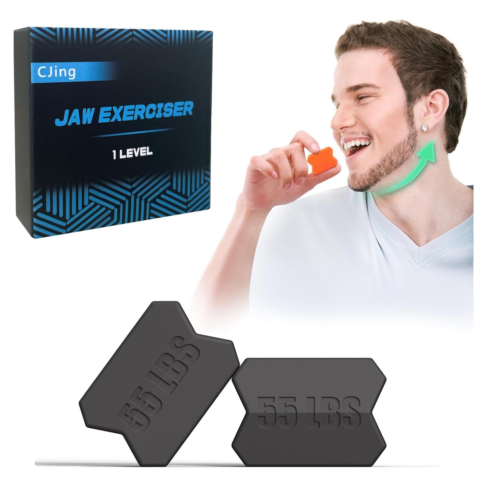 Jaw Exerciser for Men & Women – Silicone Jawline Exerciser Tablets – Powerful Jaw Trainer for Beginner, Intermediate & Advanced Users