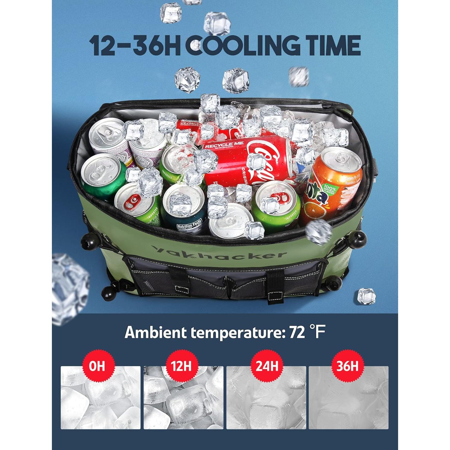 Enfriador Portátil YAKHACKER para Kayak Verde 30x43x17 cm