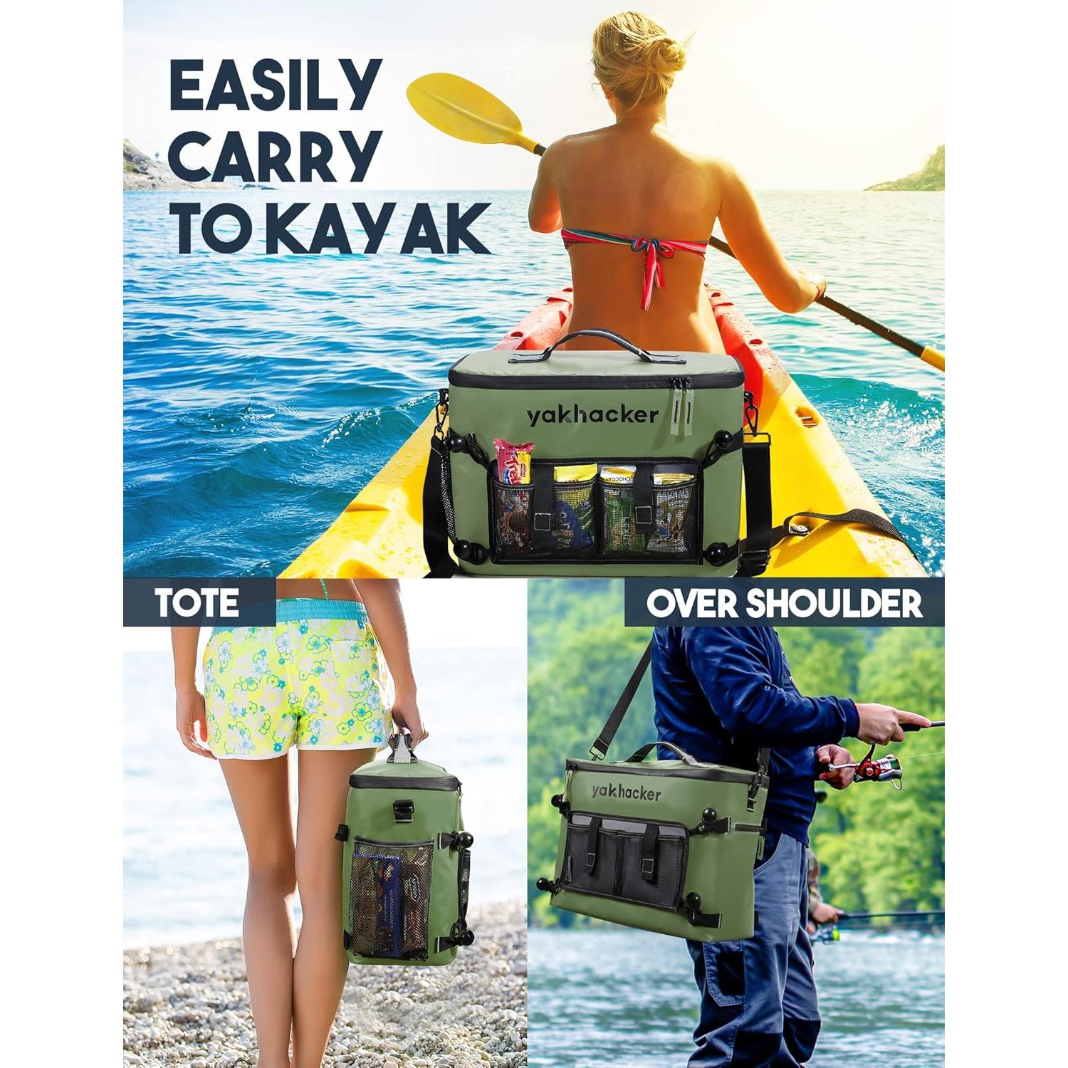 Enfriador Portátil YAKHACKER para Kayak Verde 30x43x17 cm