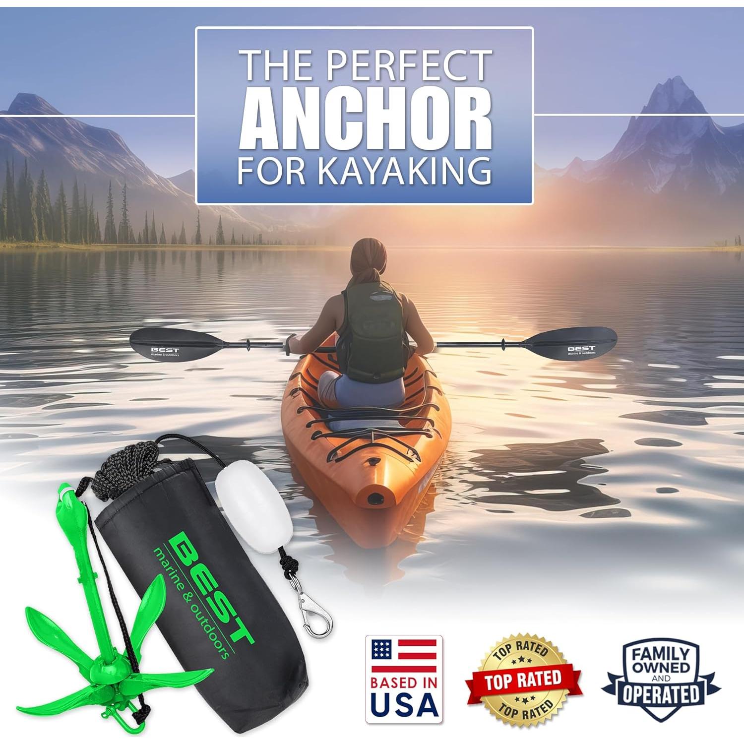 Ancla para Kayak Mejor Marina 1.6 kg con Cuerda 12.19 m