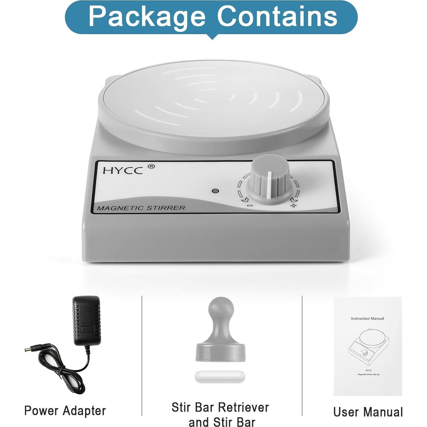 Agitador Magnético HYCC MX-3K 3000 RPM 3000ml