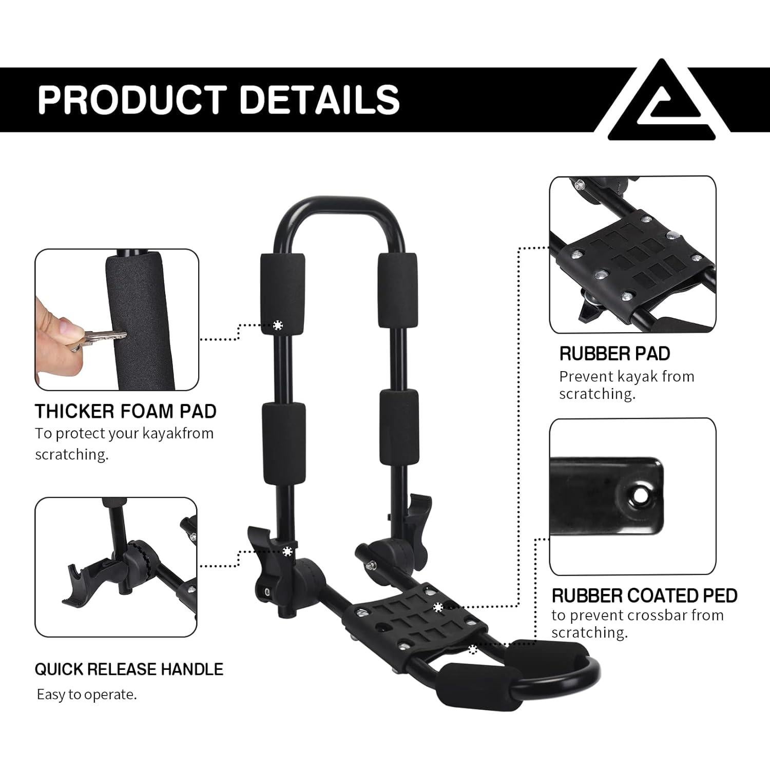 Soporte de Kayak Plegable Leader Accessories 4 PCS J Bar