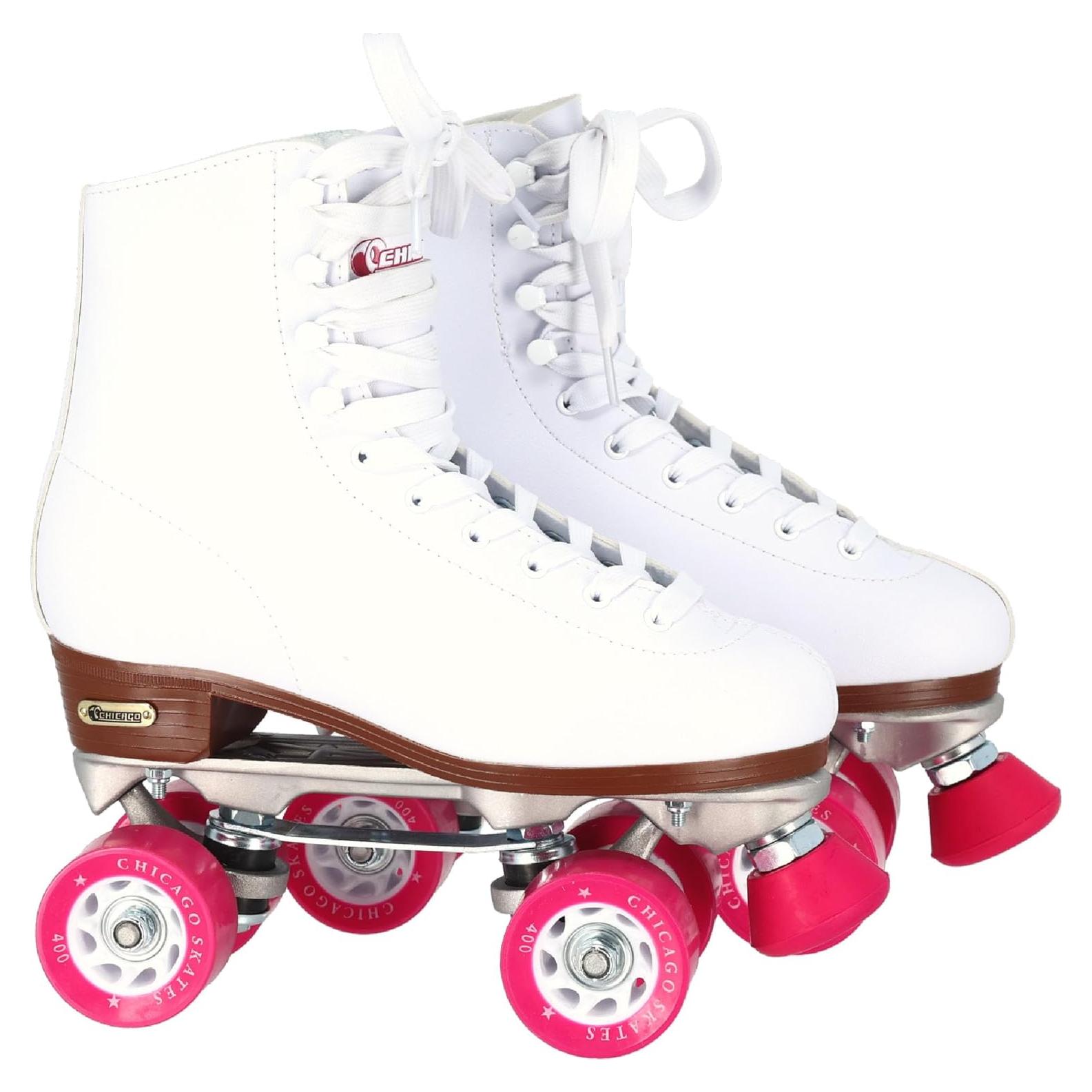 Patines Cuádrupes Chicago Clásicos Blancos 60mm