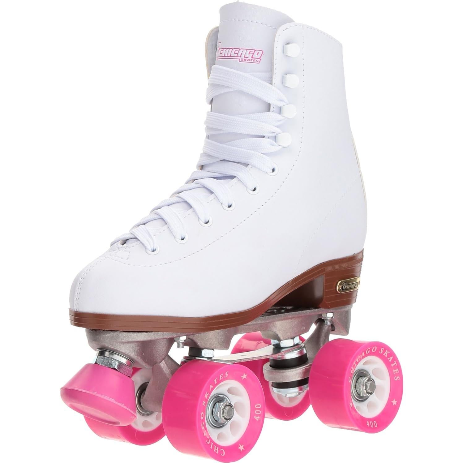 Patines Cuádrupes Chicago Clásicos Blancos 60mm