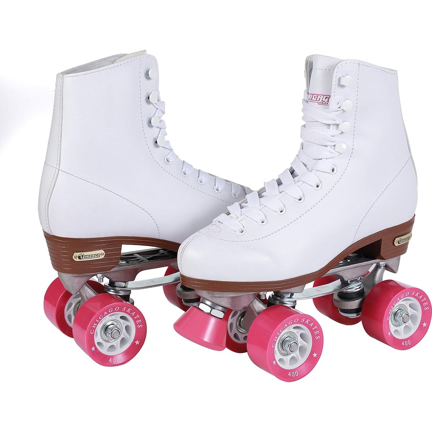 Patines Cuádrupes Chicago Clásicos Blancos 60mm