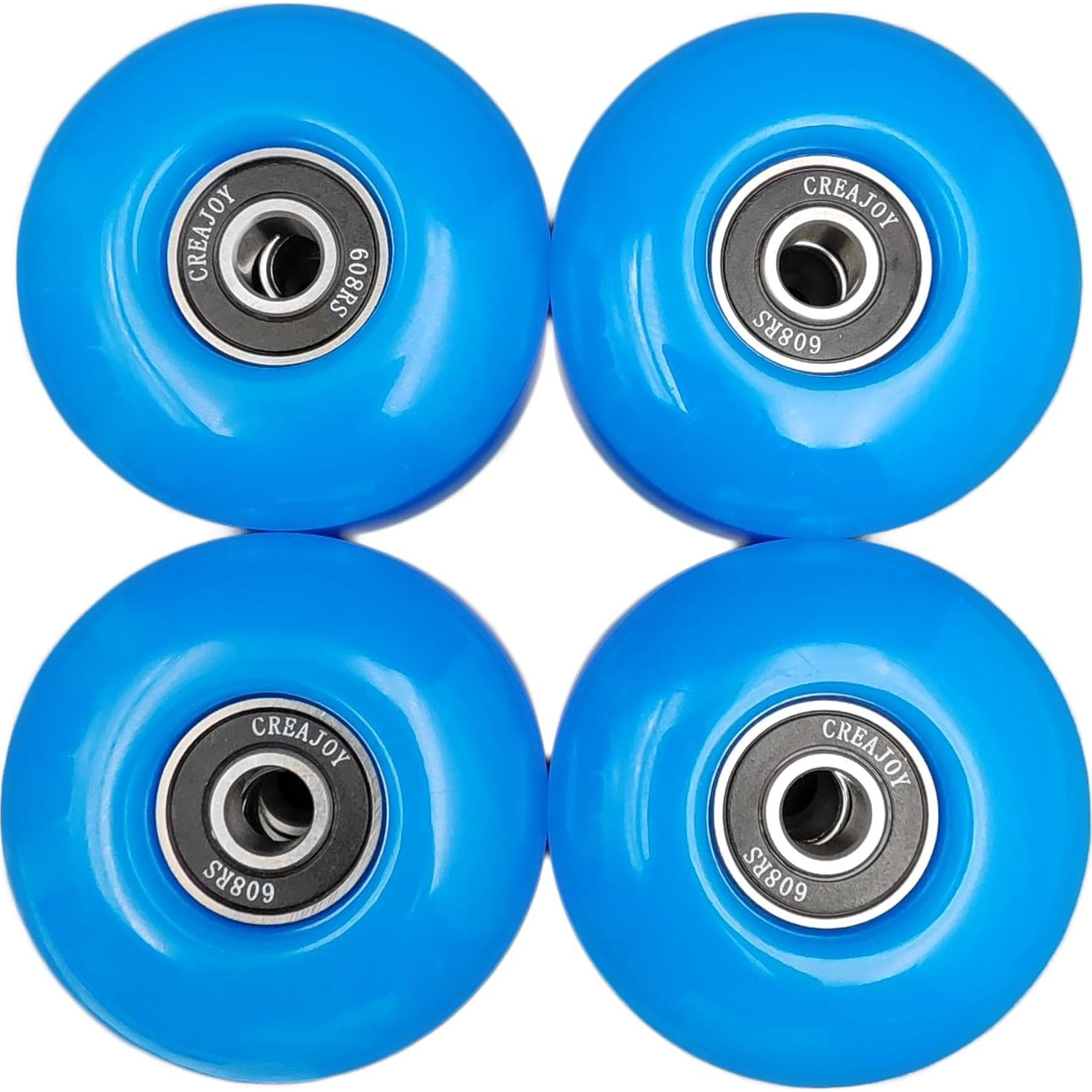 Ruedas de Skateboard CREAJOY 52mm 95A Azul Juego de 4