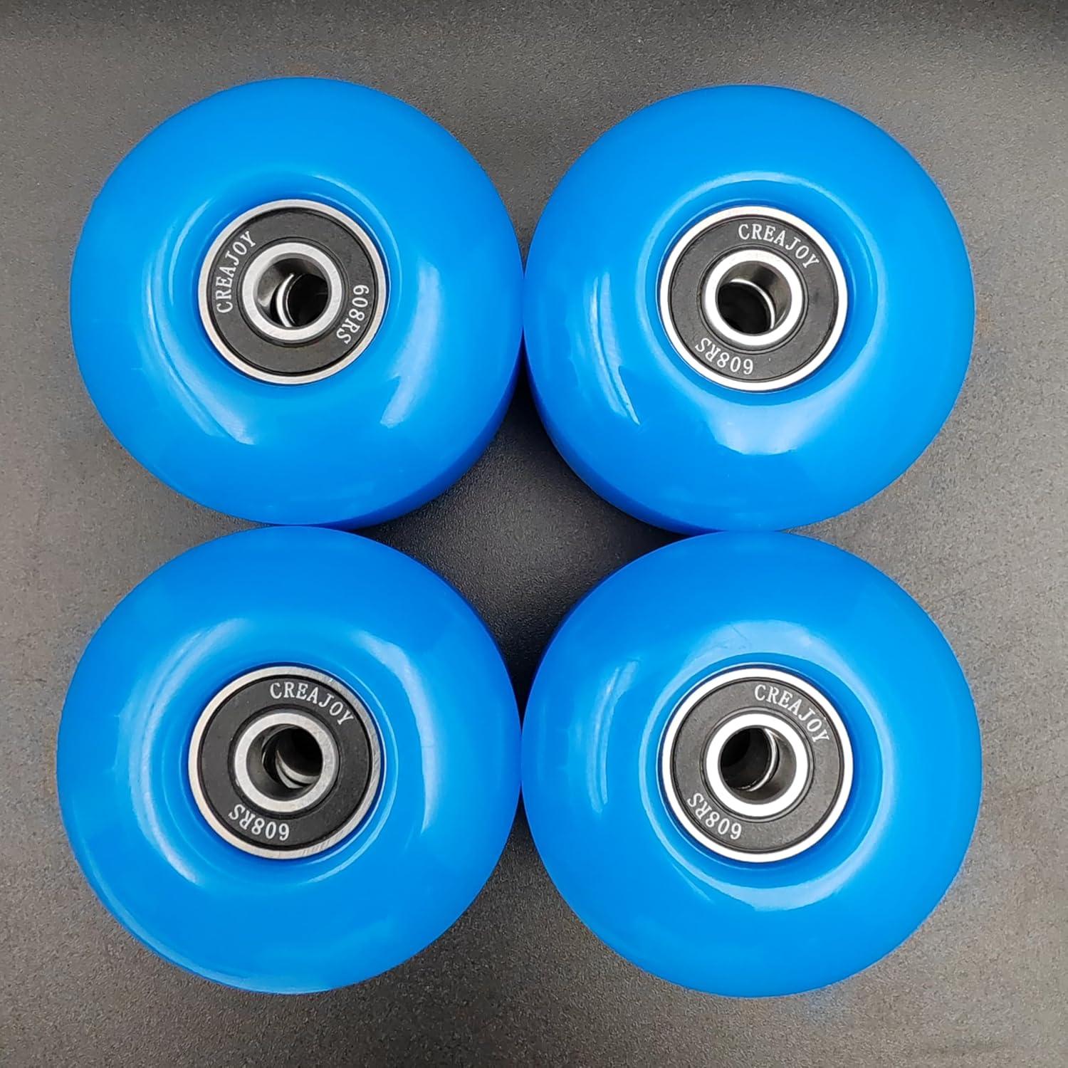 Ruedas de Skateboard CREAJOY 52mm 95A Azul Juego de 4
