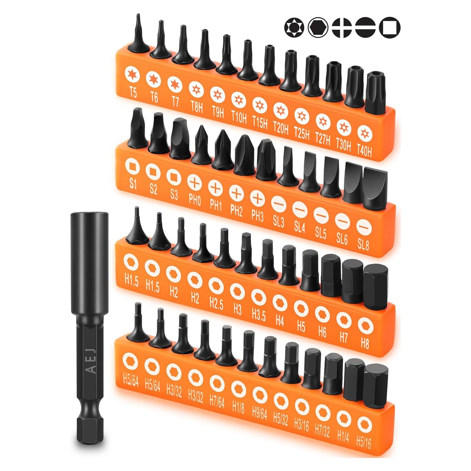 Juego de 49 Piezas de Puntas de Destornillador AEJ - Acero S2
