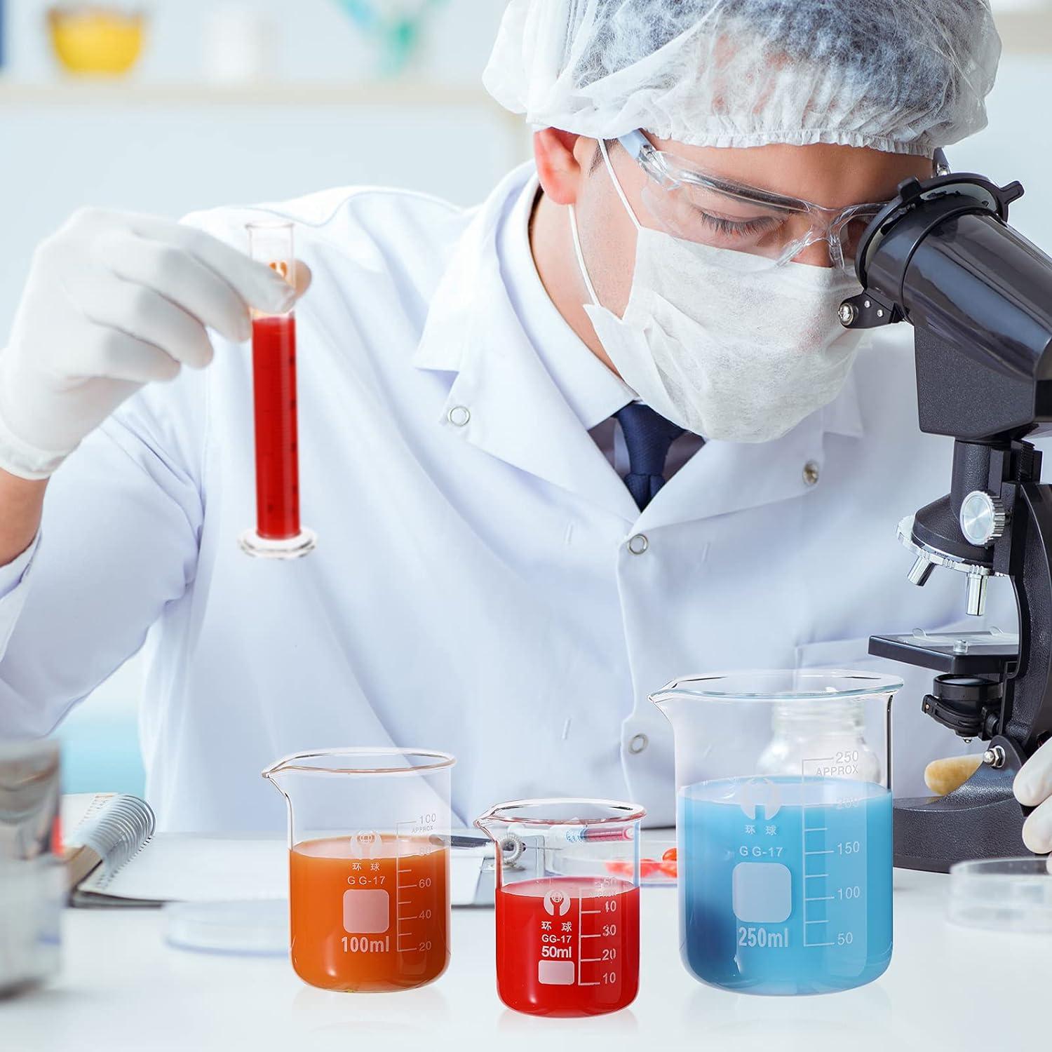 Juego de 10 Vasos y Cilindros Medidores de Vidrio Feekoon