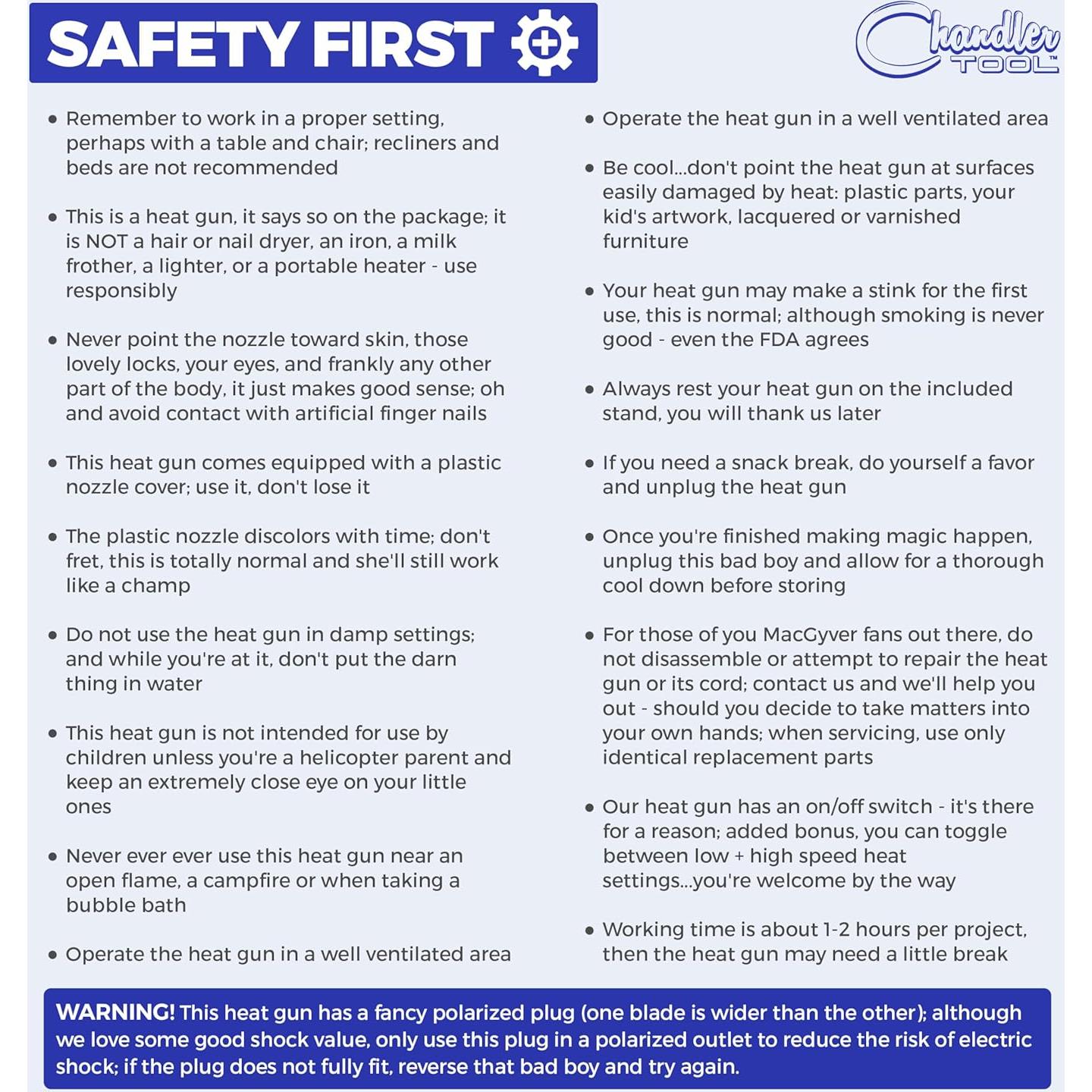 Pistola de Calor Mini Chandler Tool CTHGBB Doble Temperatura