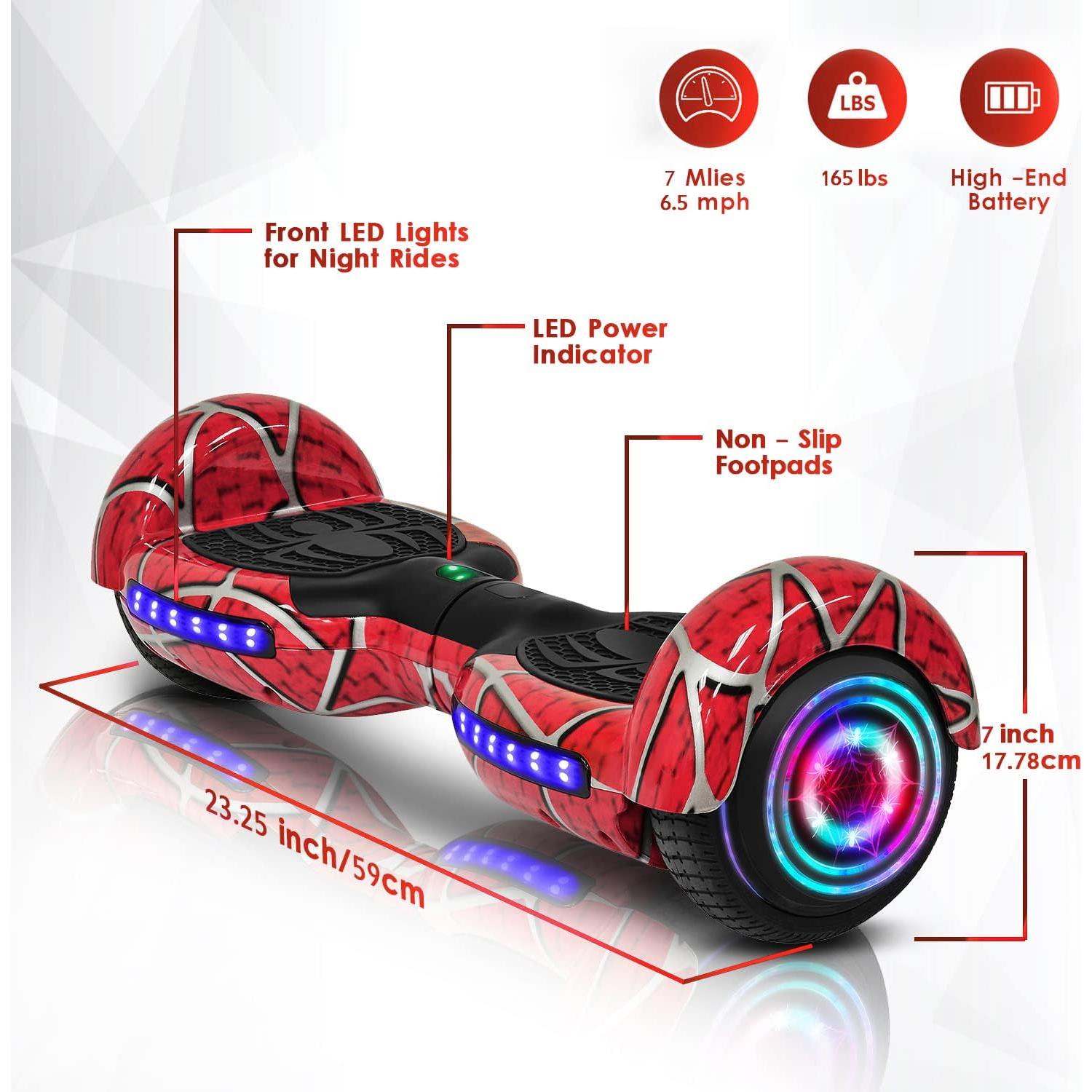 Hoverboard Emaxusa Araña 6.5" Bluetooth LED Seguridad UL2272