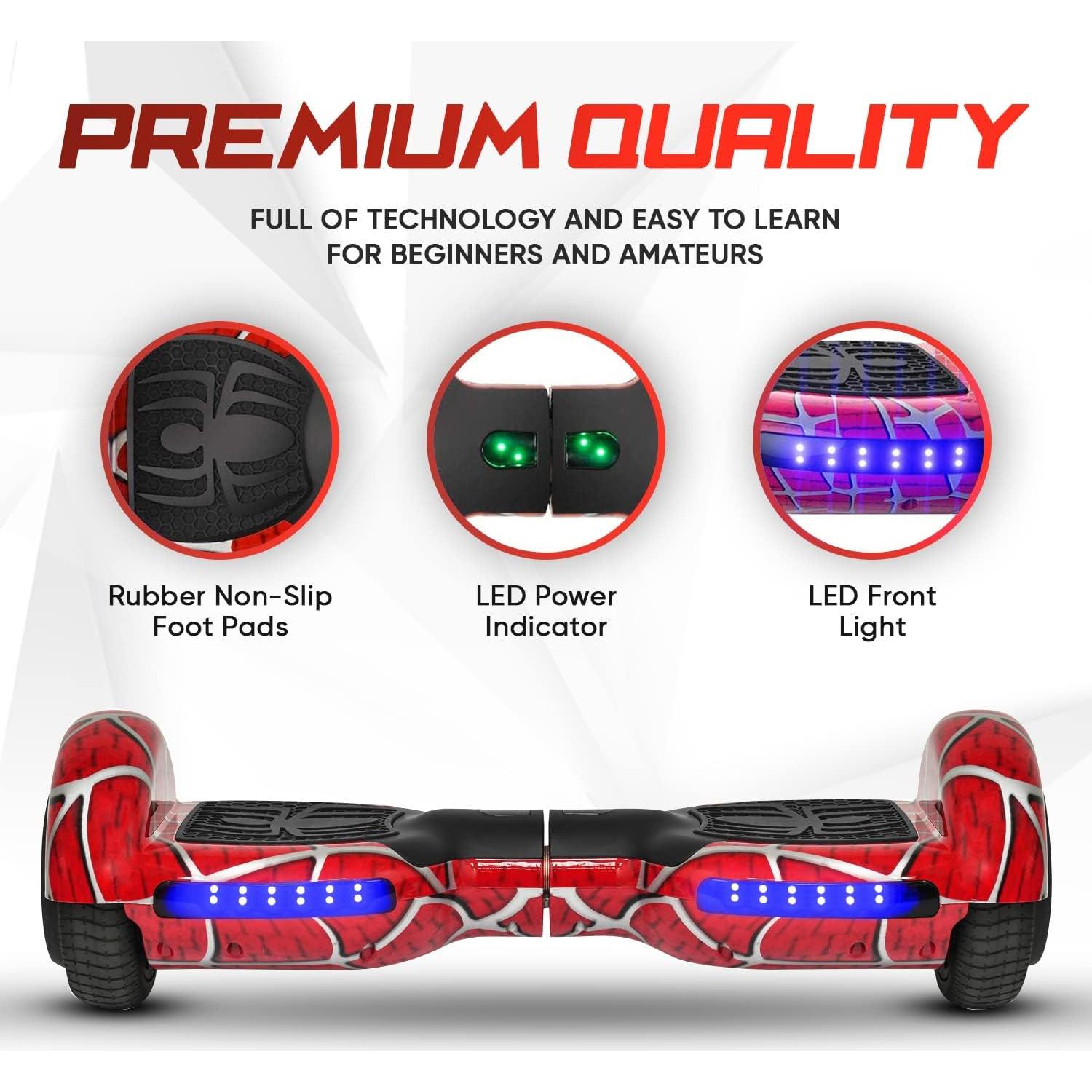 Hoverboard Emaxusa Araña 6.5" Bluetooth LED Seguridad UL2272