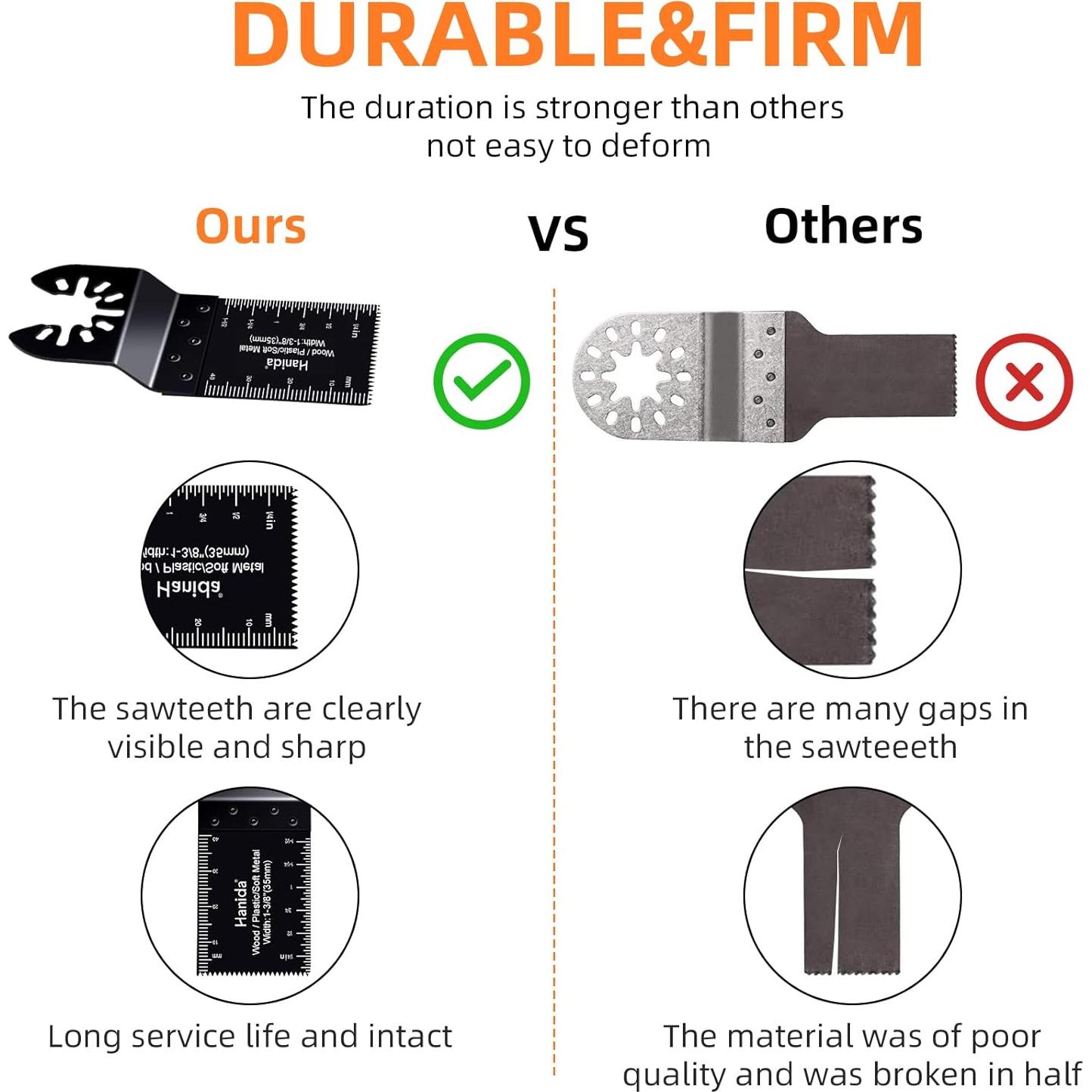 Kit de 120 Cuchillas de Sierra Oscilante Hanida para Madera y Metal