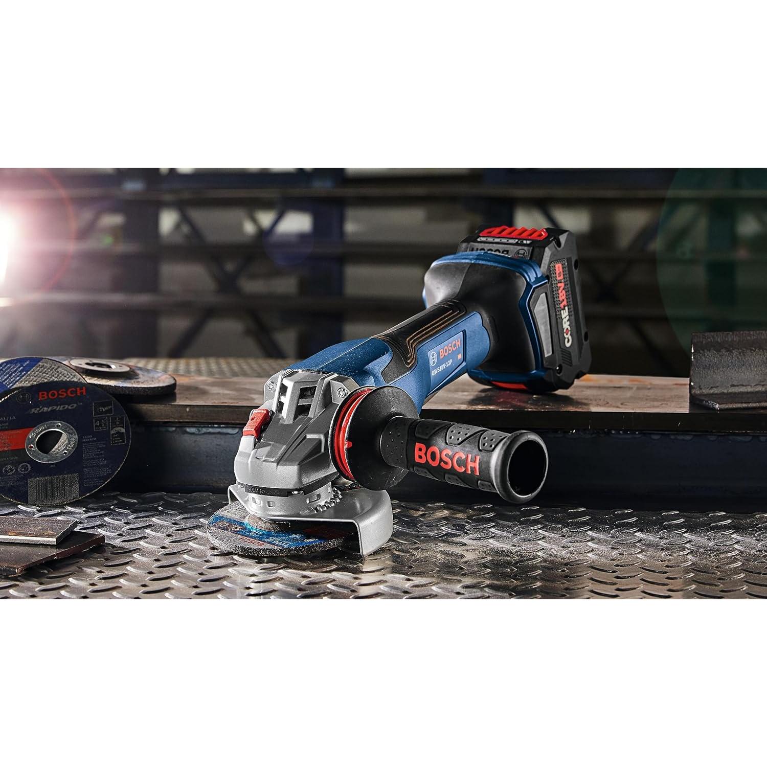 BOSCH GWS18V-13PB14 PROFACTOR™ 18V 5 – 6 In. Angle Grinder with Paddle Switch with (1) CORE18V® 8 Ah High Power Battery