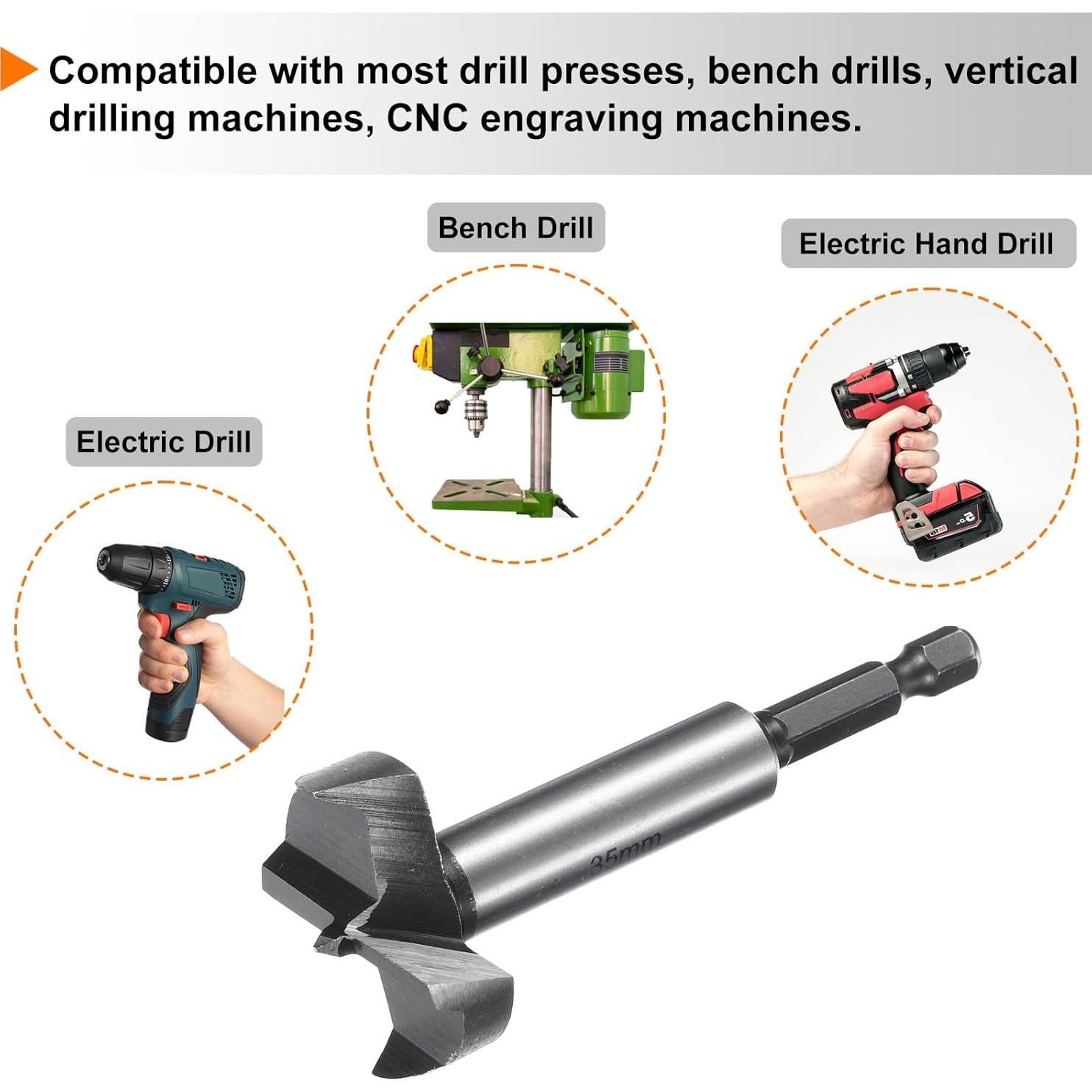 Bit de Forstner HARFINGTON 35mm Acero Carbono Multi-Diente