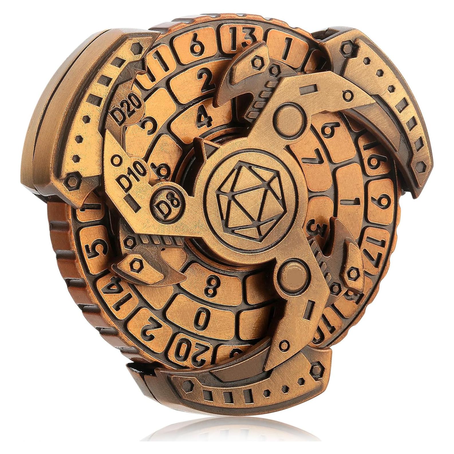 Dados Metálicos Ruleta 7 en 1 DNDND con Caja Regalo - Latón