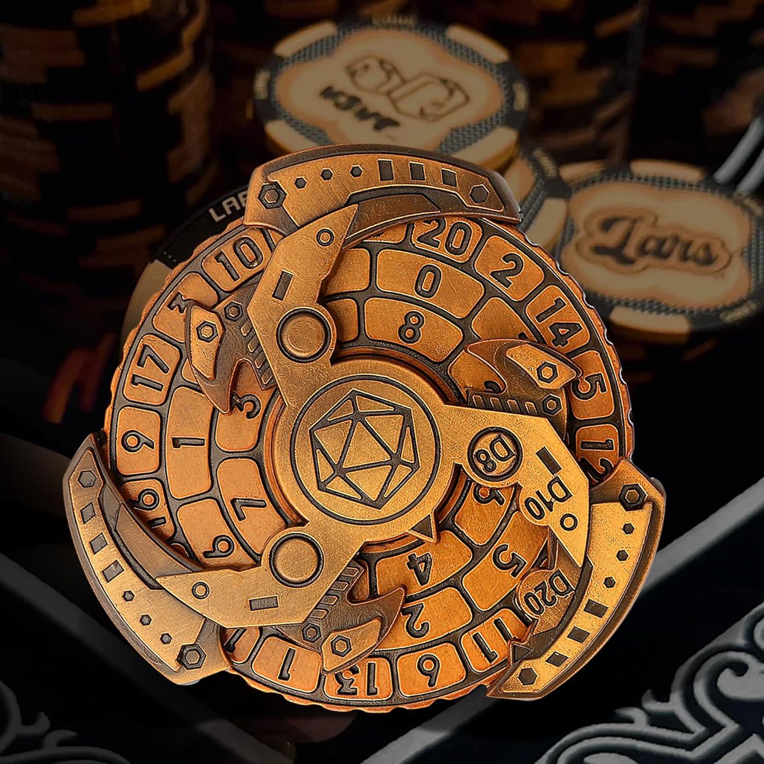 Dados Metálicos Ruleta 7 en 1 DNDND con Caja Regalo - Latón