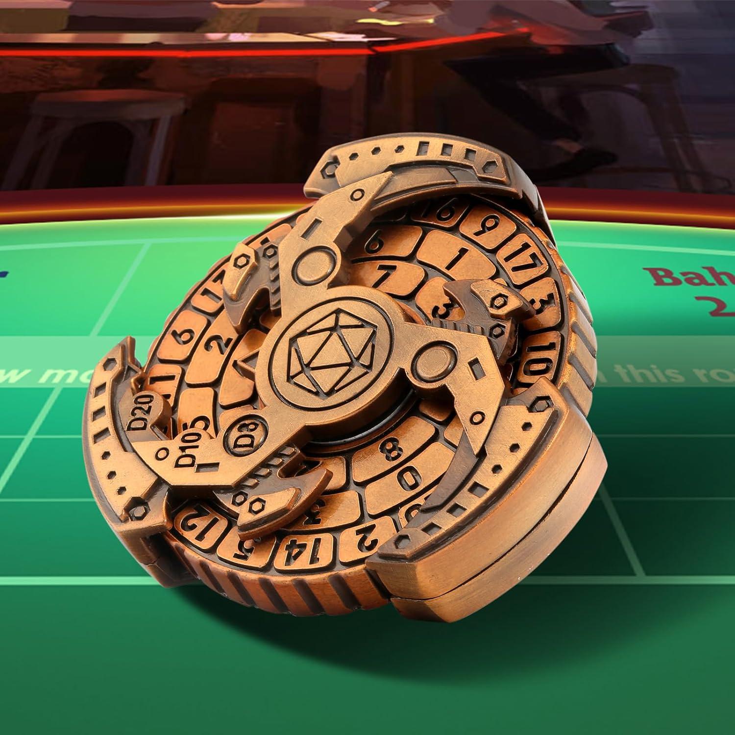 Dados Metálicos Ruleta 7 en 1 DNDND con Caja Regalo - Latón