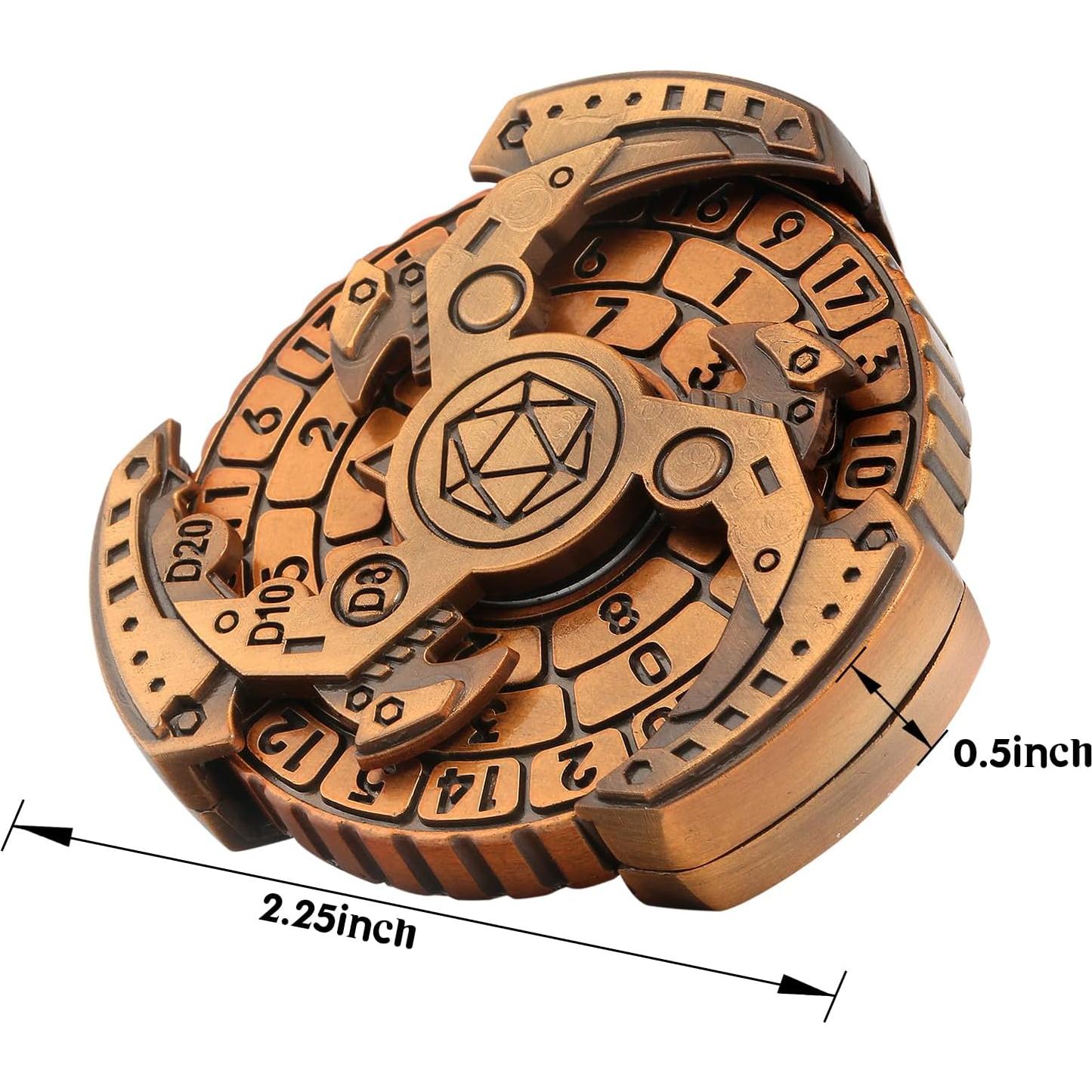 Dados Metálicos Ruleta 7 en 1 DNDND con Caja Regalo - Latón