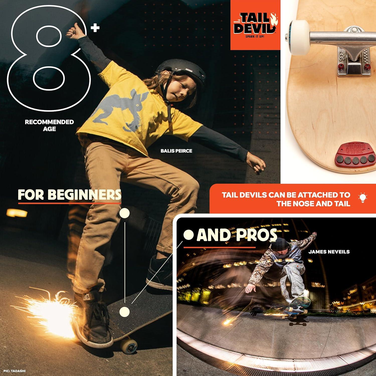 Placa de Chispas Tail Devil para Skateboard - Rojo