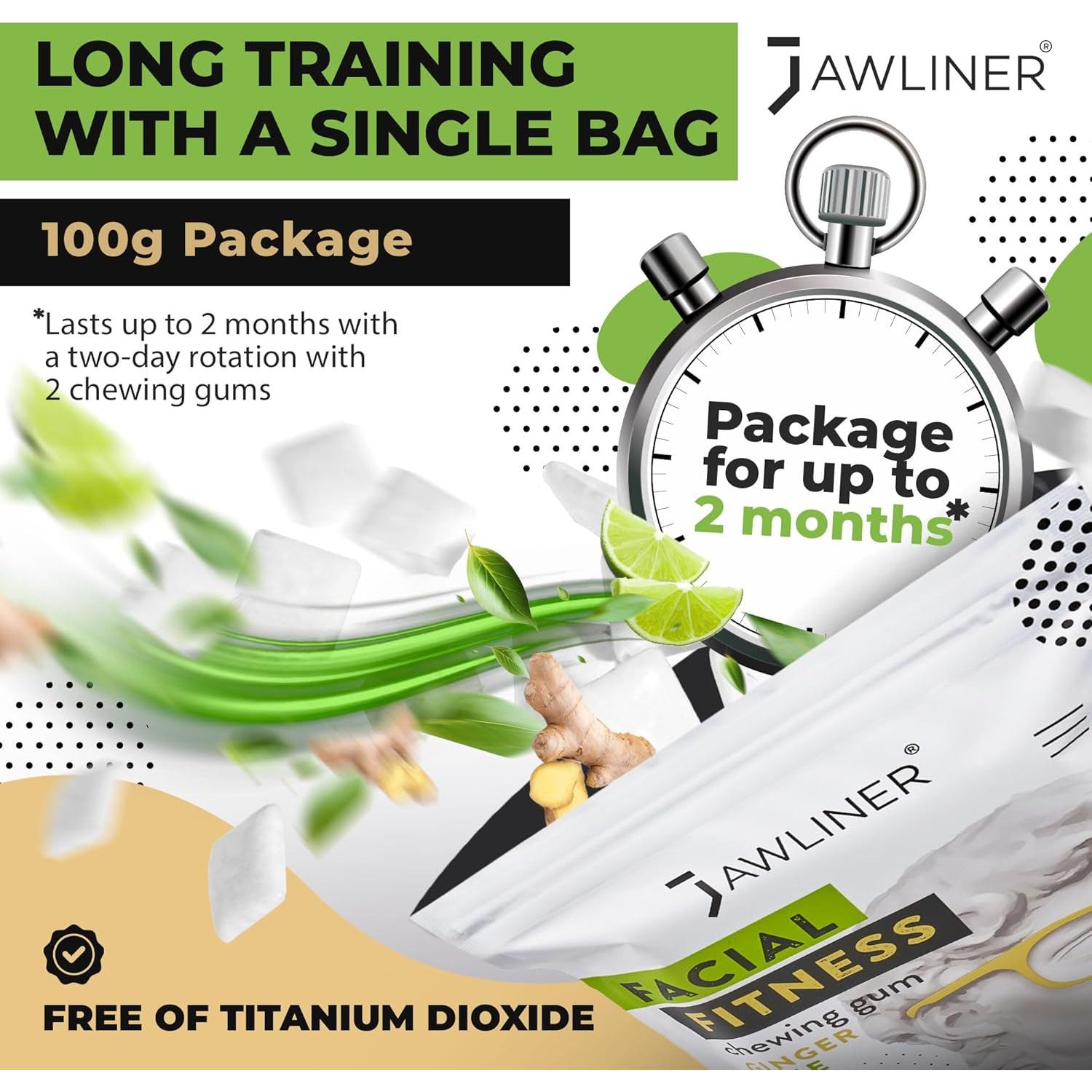 Chicle duro Jawliner para mandíbulas fuertes - Jengibre Lima