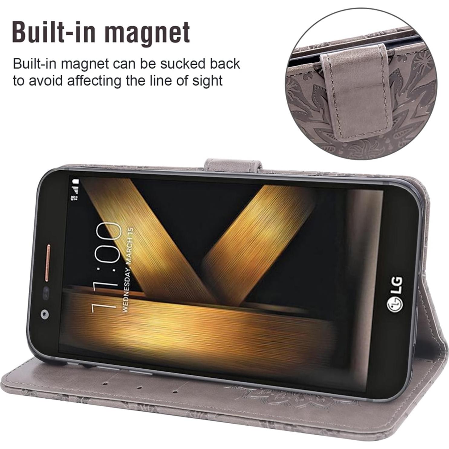 Funda Asuwish Flip para LG K20 con Protector de Pantalla