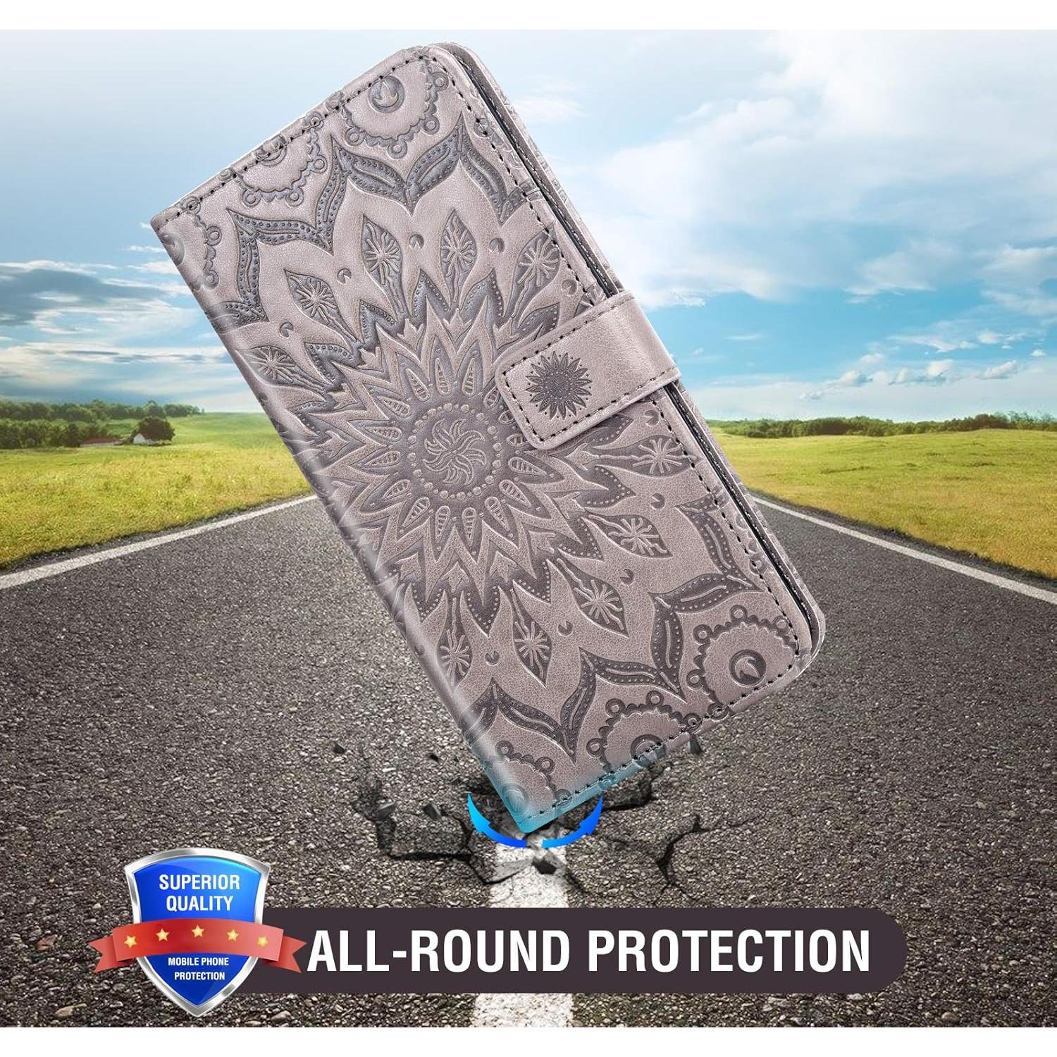 Funda Asuwish Flip para LG K20 con Protector de Pantalla