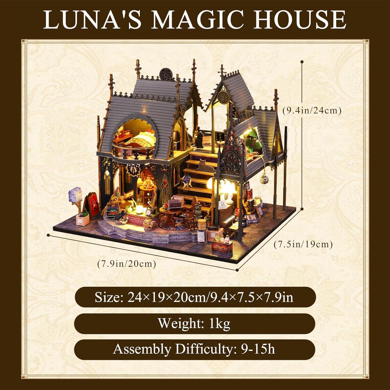 Kit Casa Miniatura DIY FLYINTOYS Casa Mágica con LED