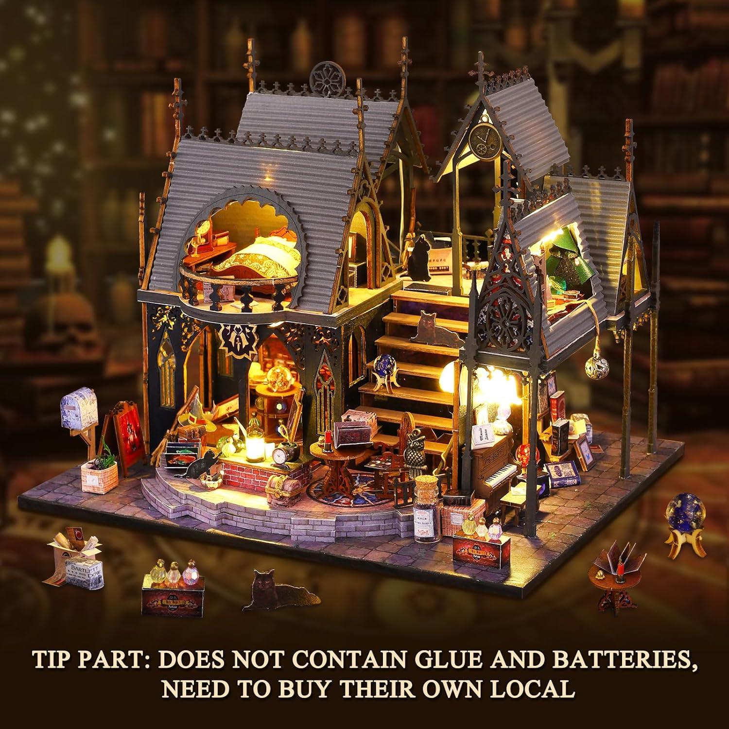 Kit Casa Miniatura DIY FLYINTOYS Casa Mágica con LED