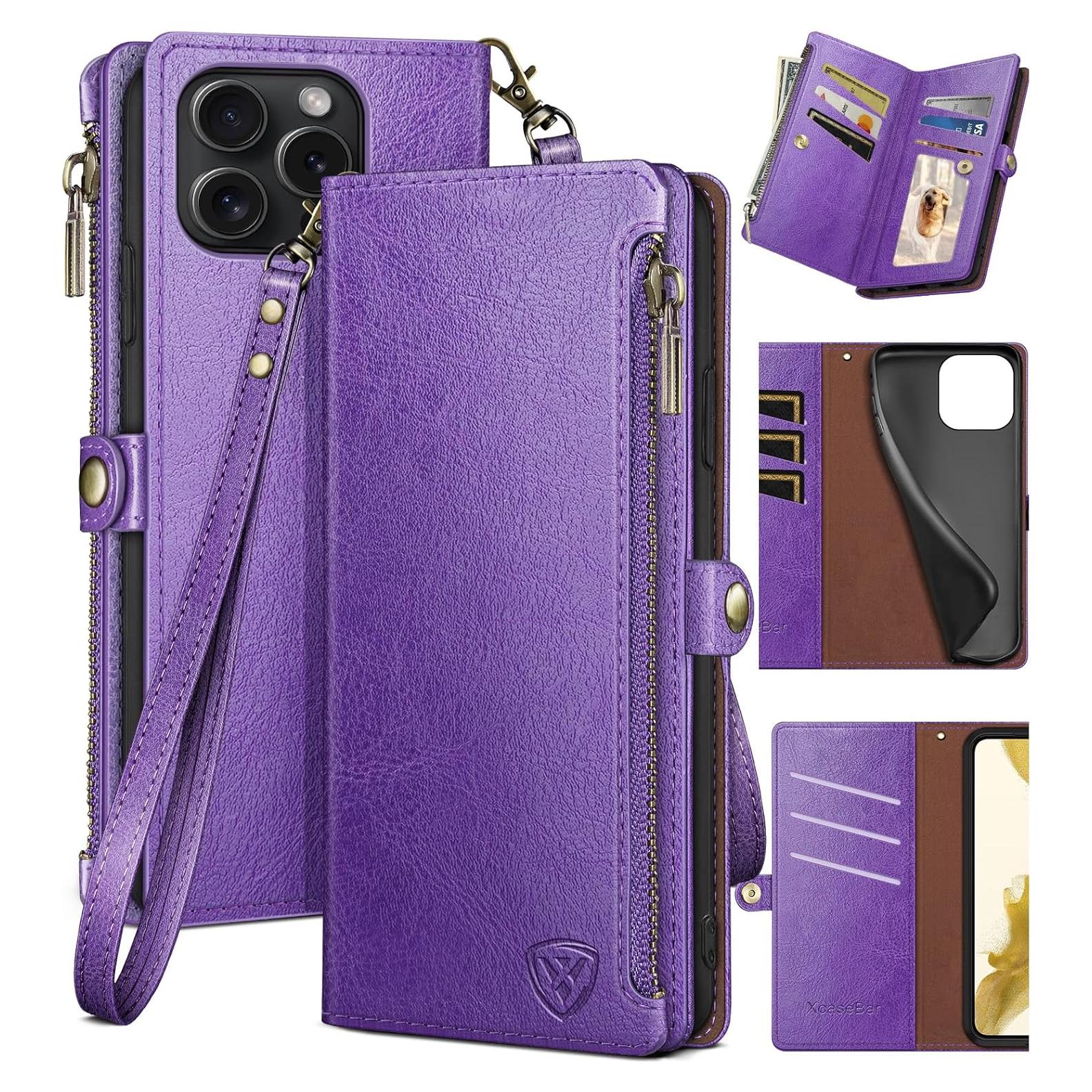 Funda XcaseBar para iPhone 16 Pro Max con billetera RFID