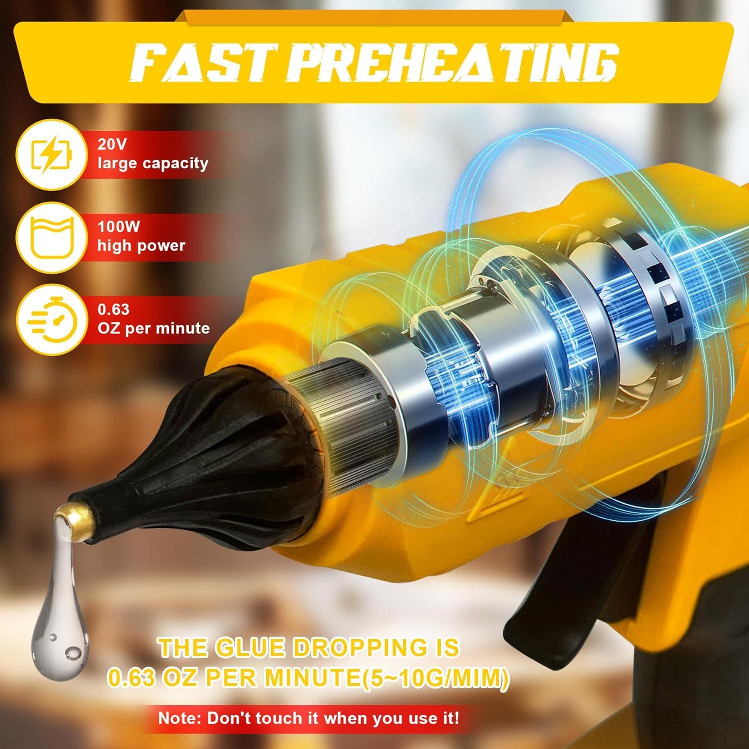 Pistola de Pegamento Caliente Inalámbrica Byczone 100W 20V